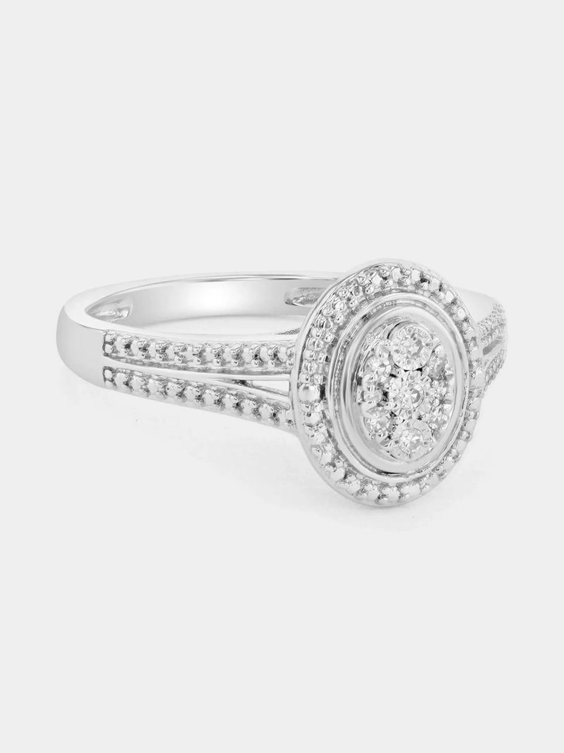 925 LGd Oval Split Shank Ring