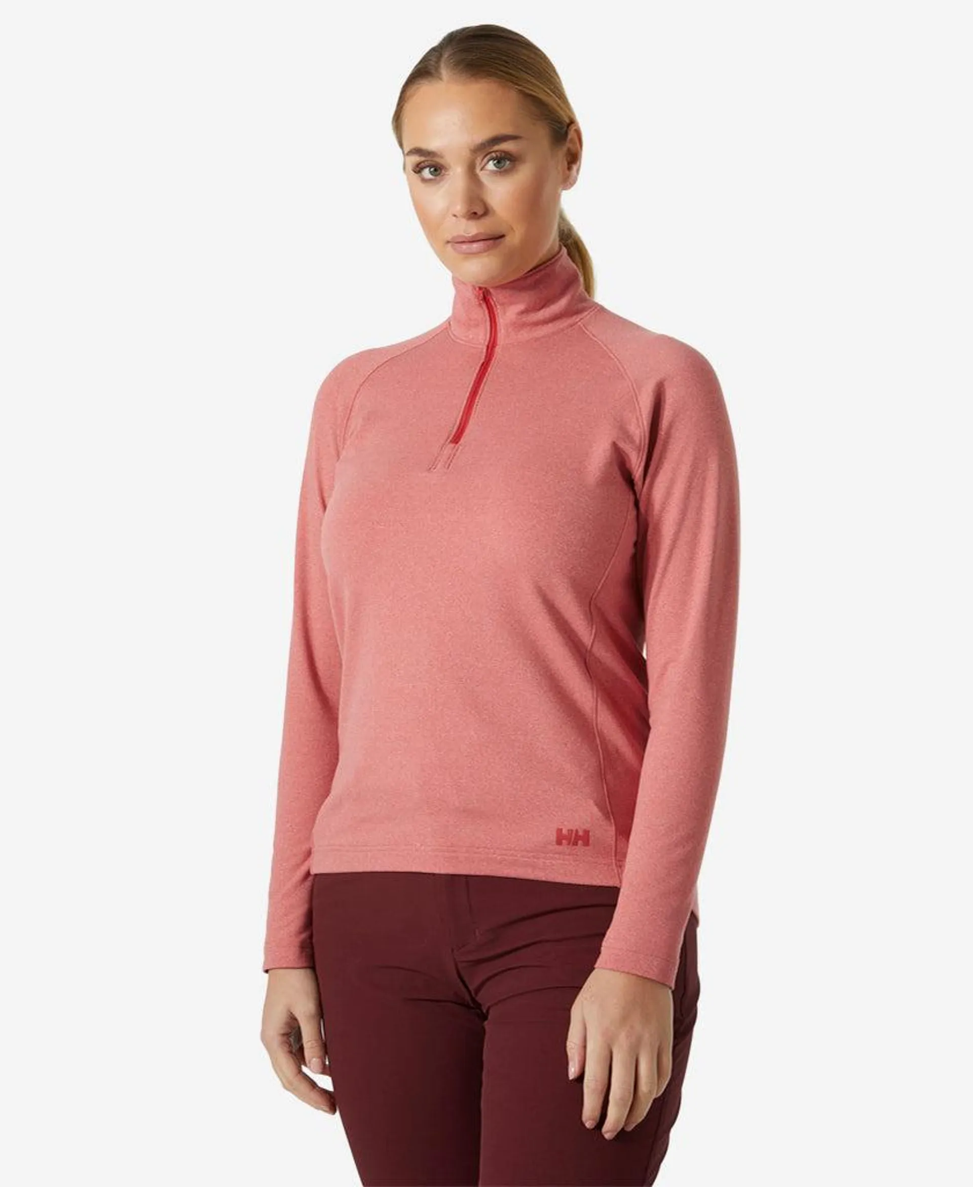 W VERGLAS 1/2 ZIP, Poppy Red