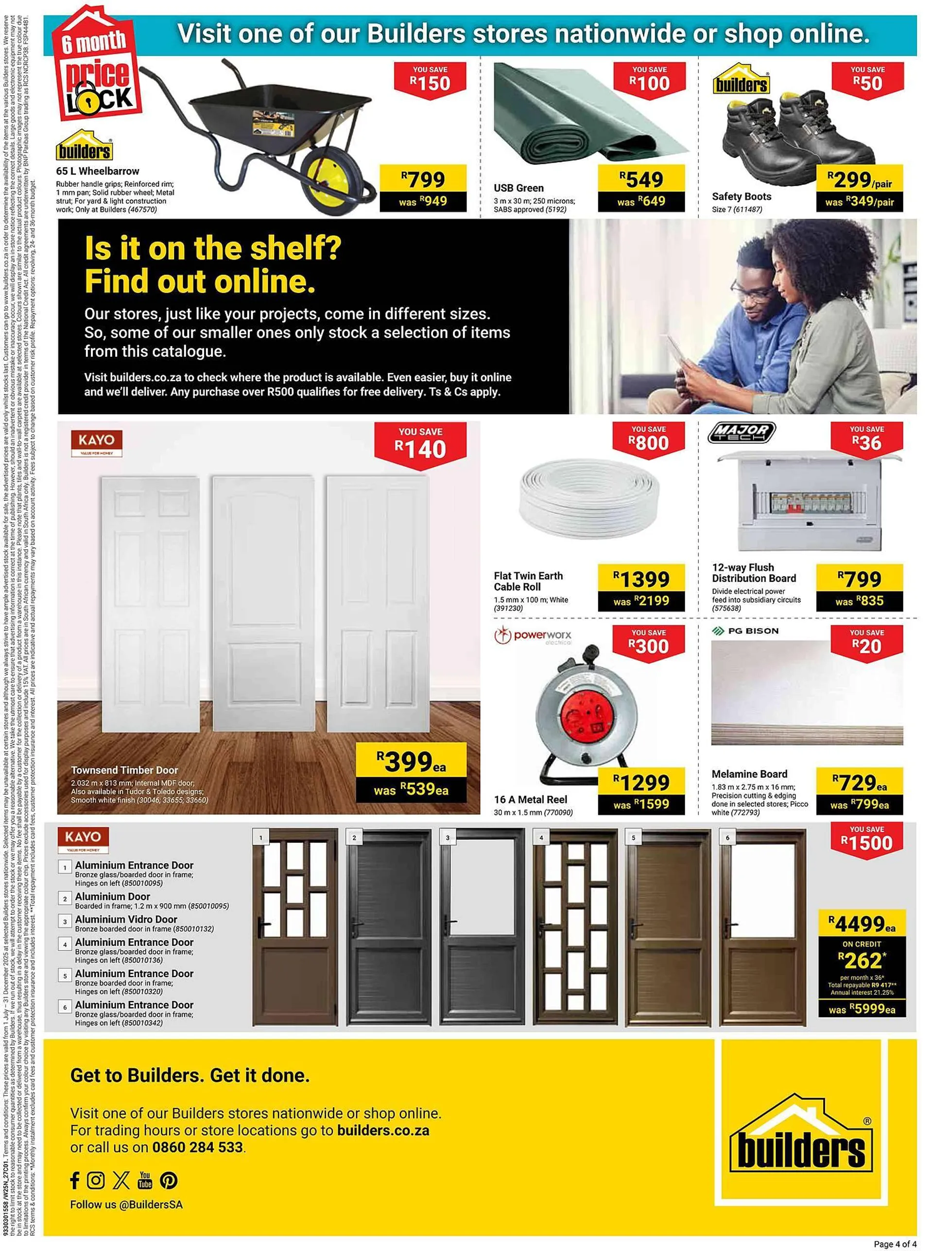 Builders Warehouse catalogue from 1 July to 31 December 2025 - Catalogue Page 1