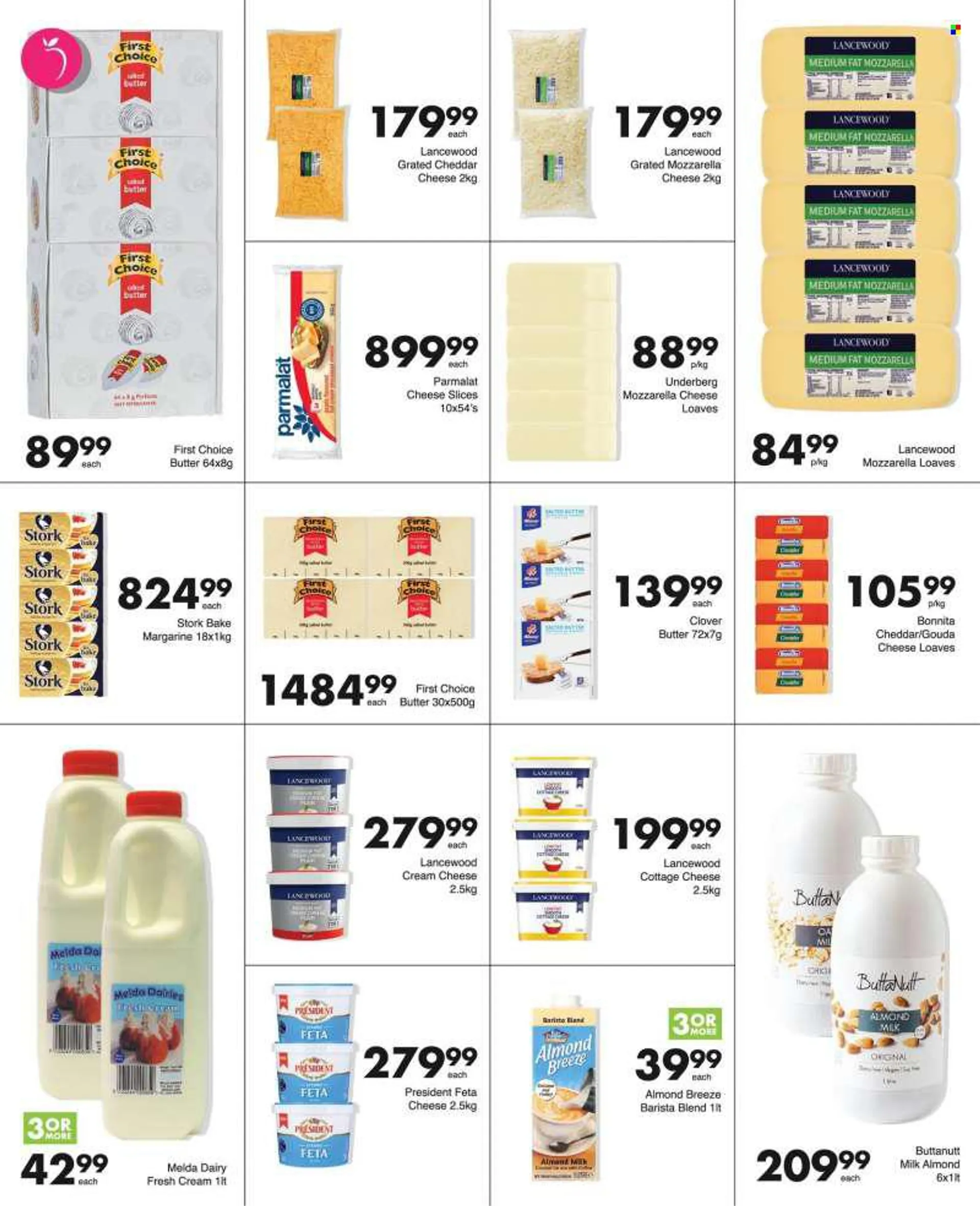 Save hyper catalogue  - 01/08/2022 - 20/08/2022 - Sales products - cottage cheese, cream cheese, gouda, mozzarella, sliced cheese, cheddar, cheese, Lancewood, Président, feta cheese, Clover, Parmalat, almond milk, milk, Almond Breeze, butter, margarine, s