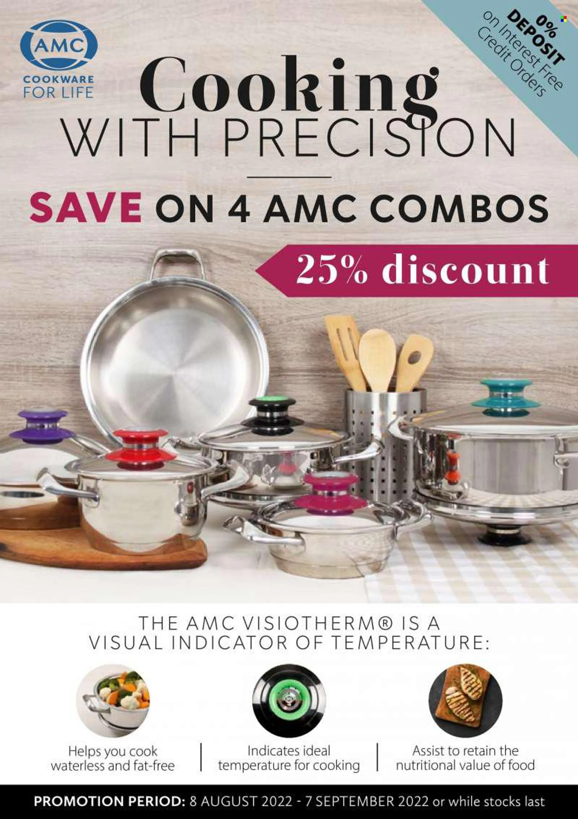 AMC Cookware catalogue  - 08/08/2022 - 07/09/2022 - Sales products - cookware set. Page 1.