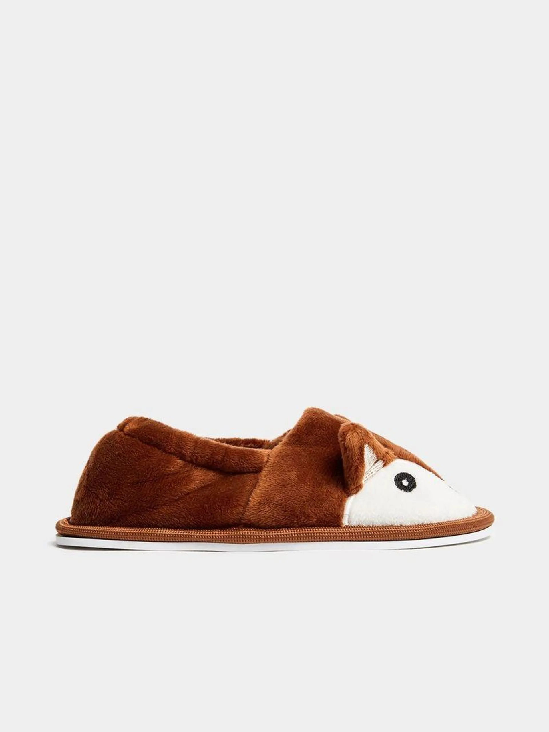 Jet Younger Boys Tan/White Fox Slippers