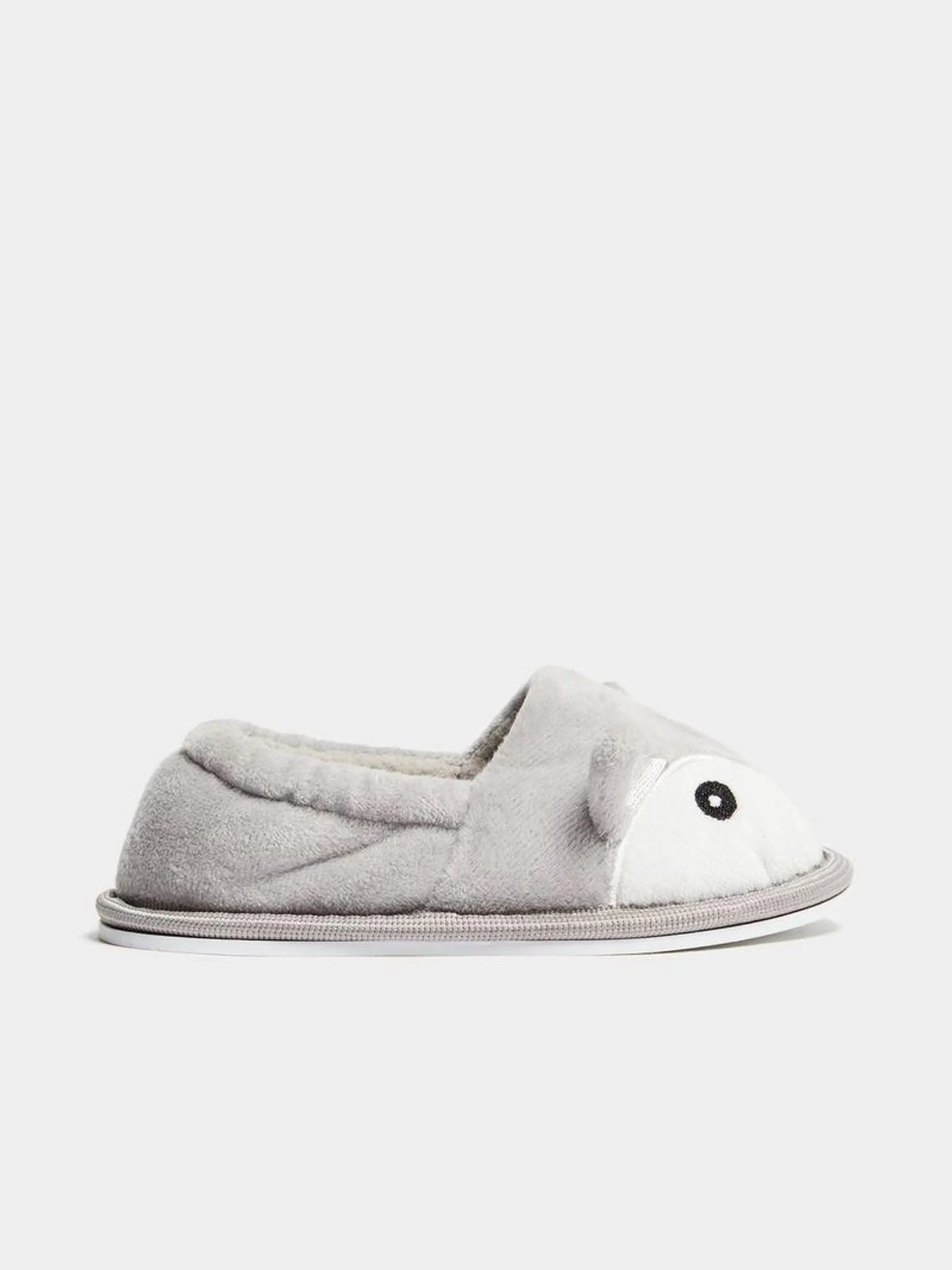 Jet Younger Boys Grey/White Fox Slipper