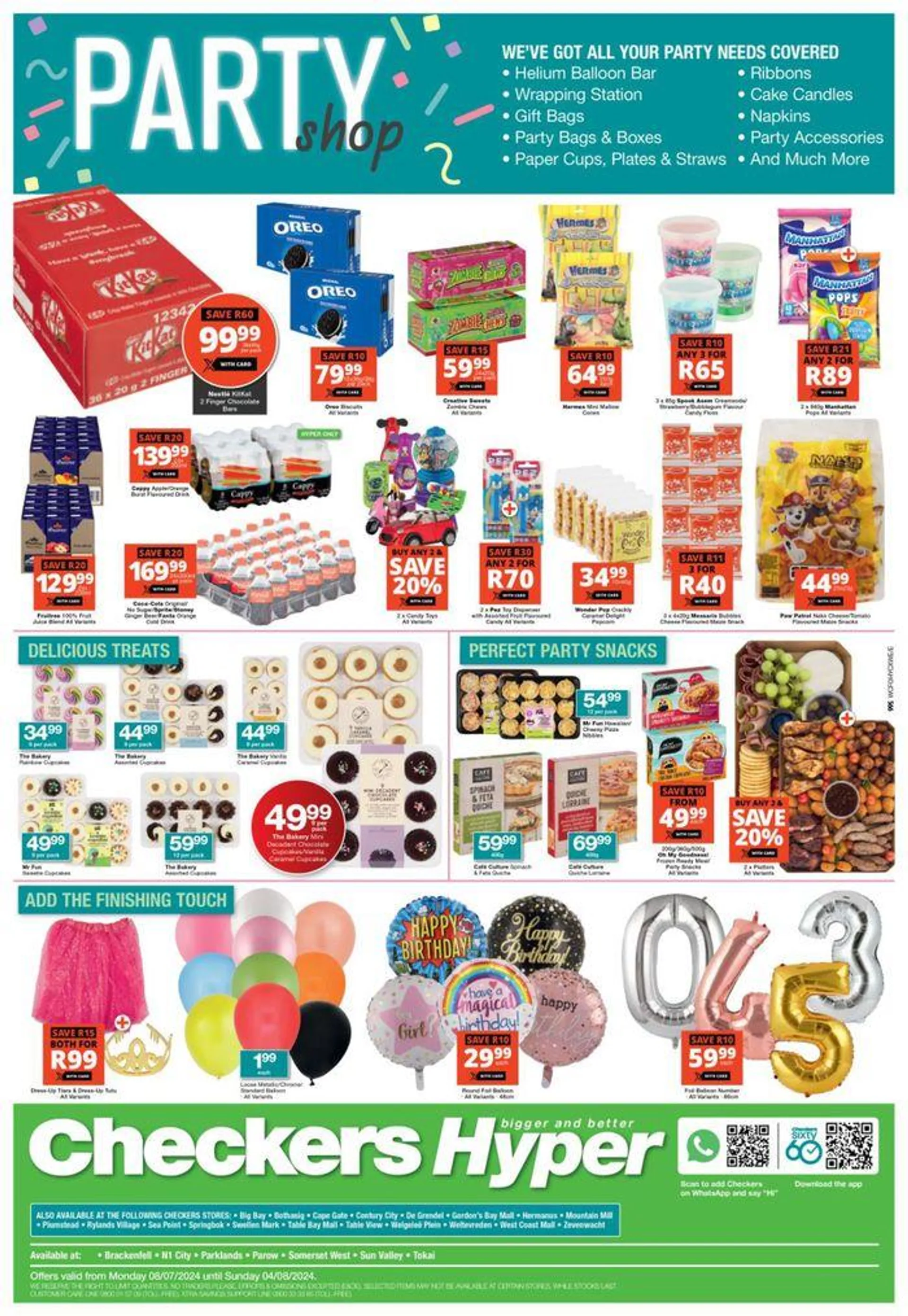 Checkers Hyper Party Shop  from 8 July to 4 August 2024 - Catalogue Page 1