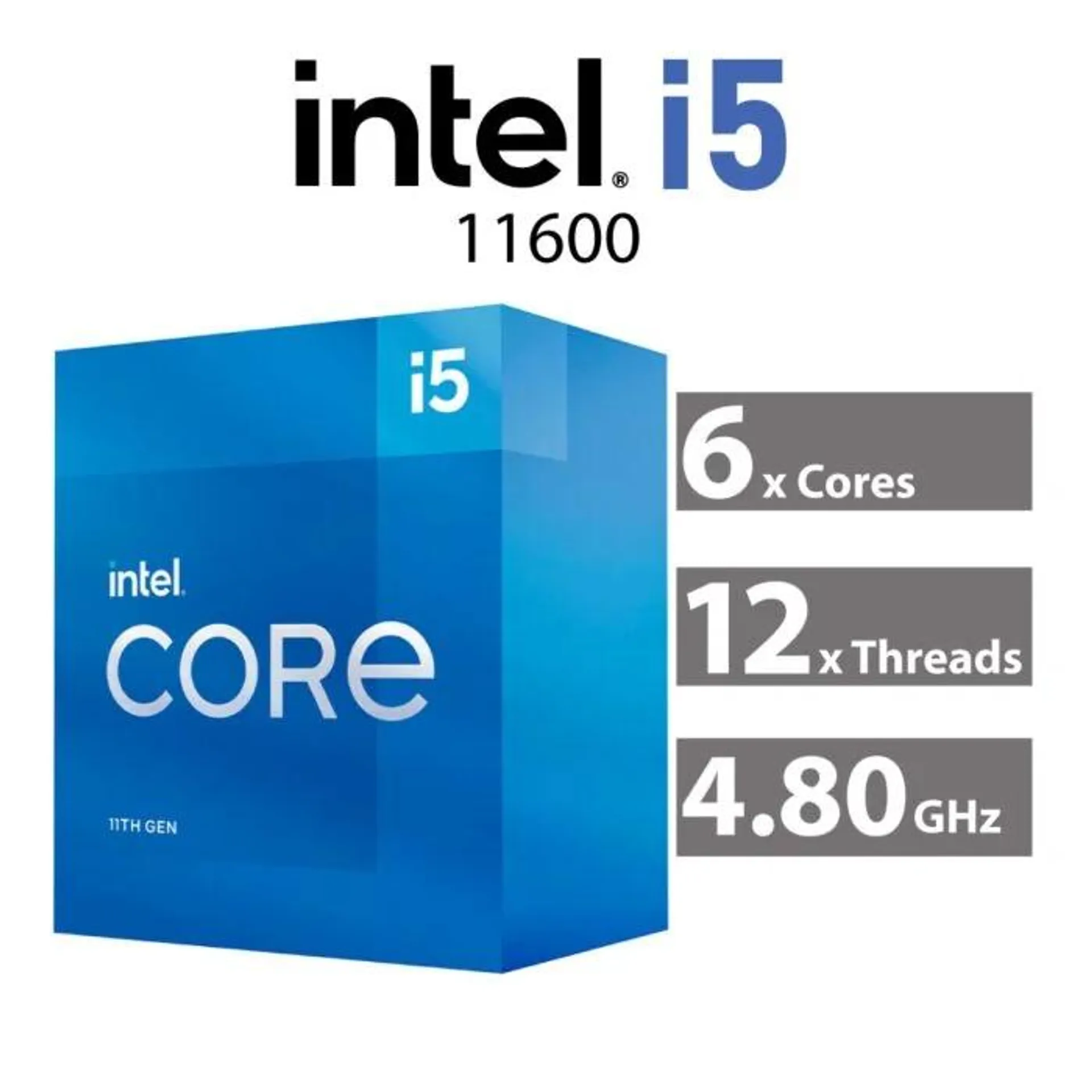 Intel Core i5-11600 Rocket Lake 6-Core 2.80GHz LGA1200 65W BX8070811600 Desktop Processor