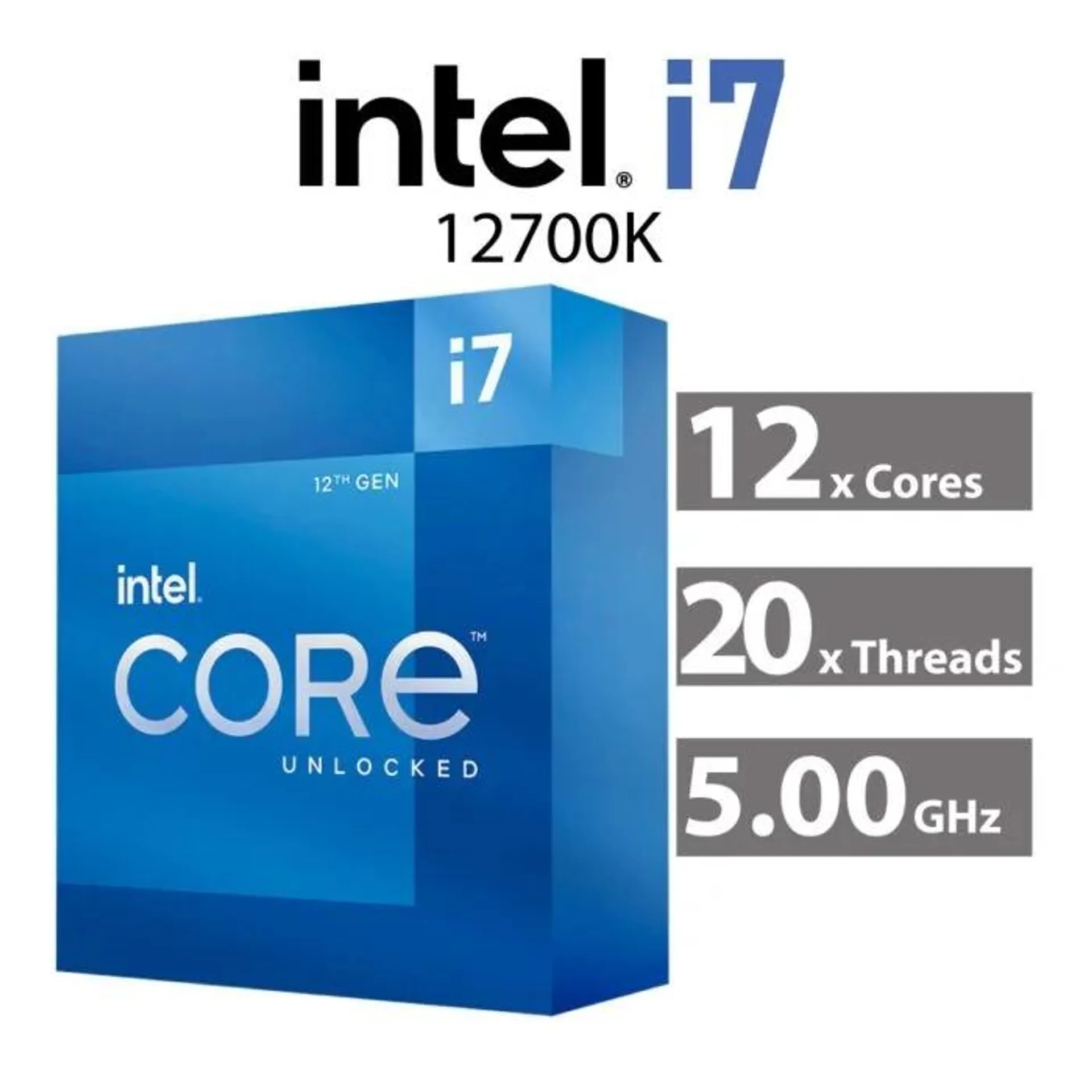 Intel Core i7-12700K Alder Lake 12-Core 3.60GHz LGA1700 125W BX8071512700K Desktop Processor