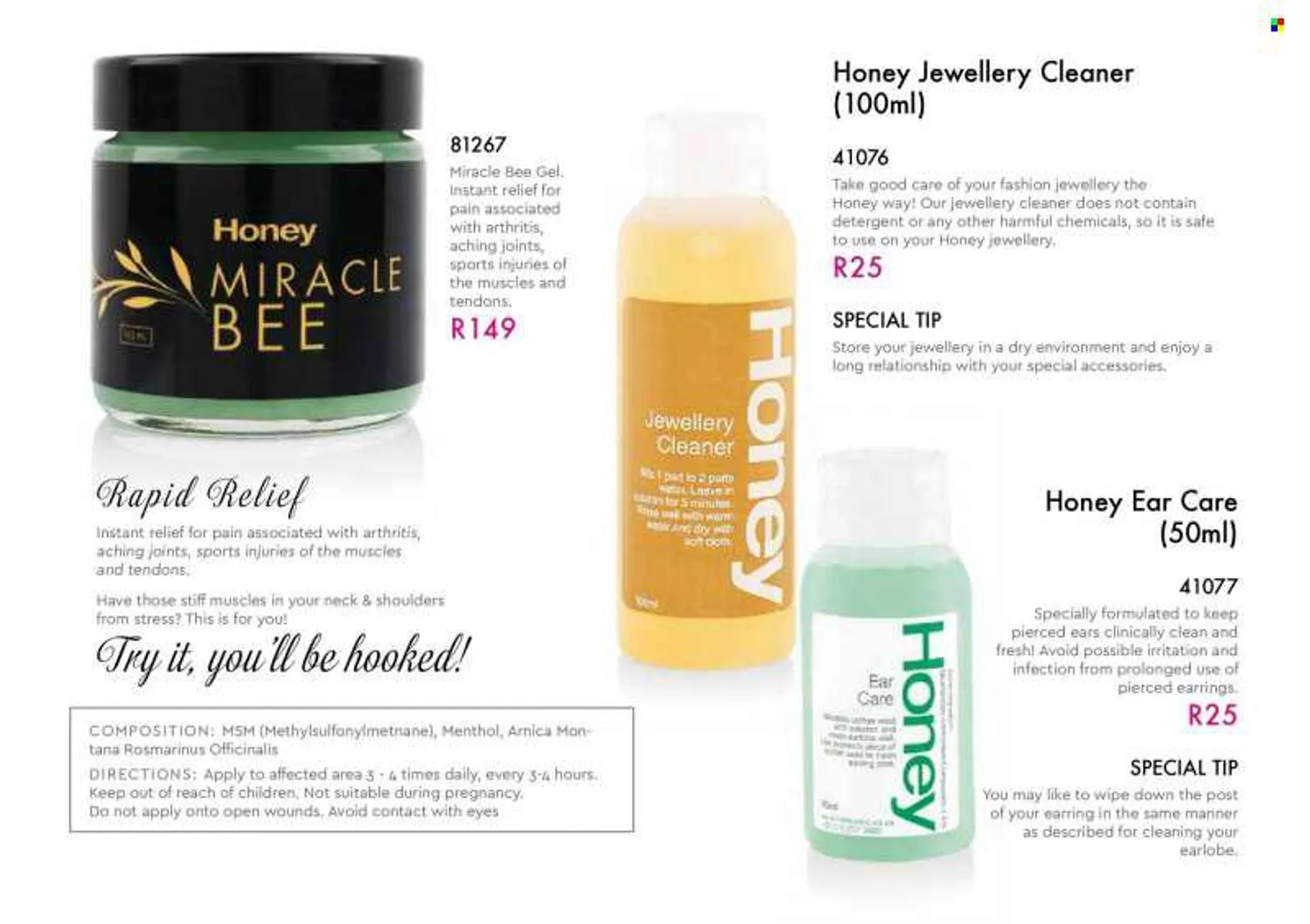 Honey catalogue  - Sales products - earrings. Page 2.