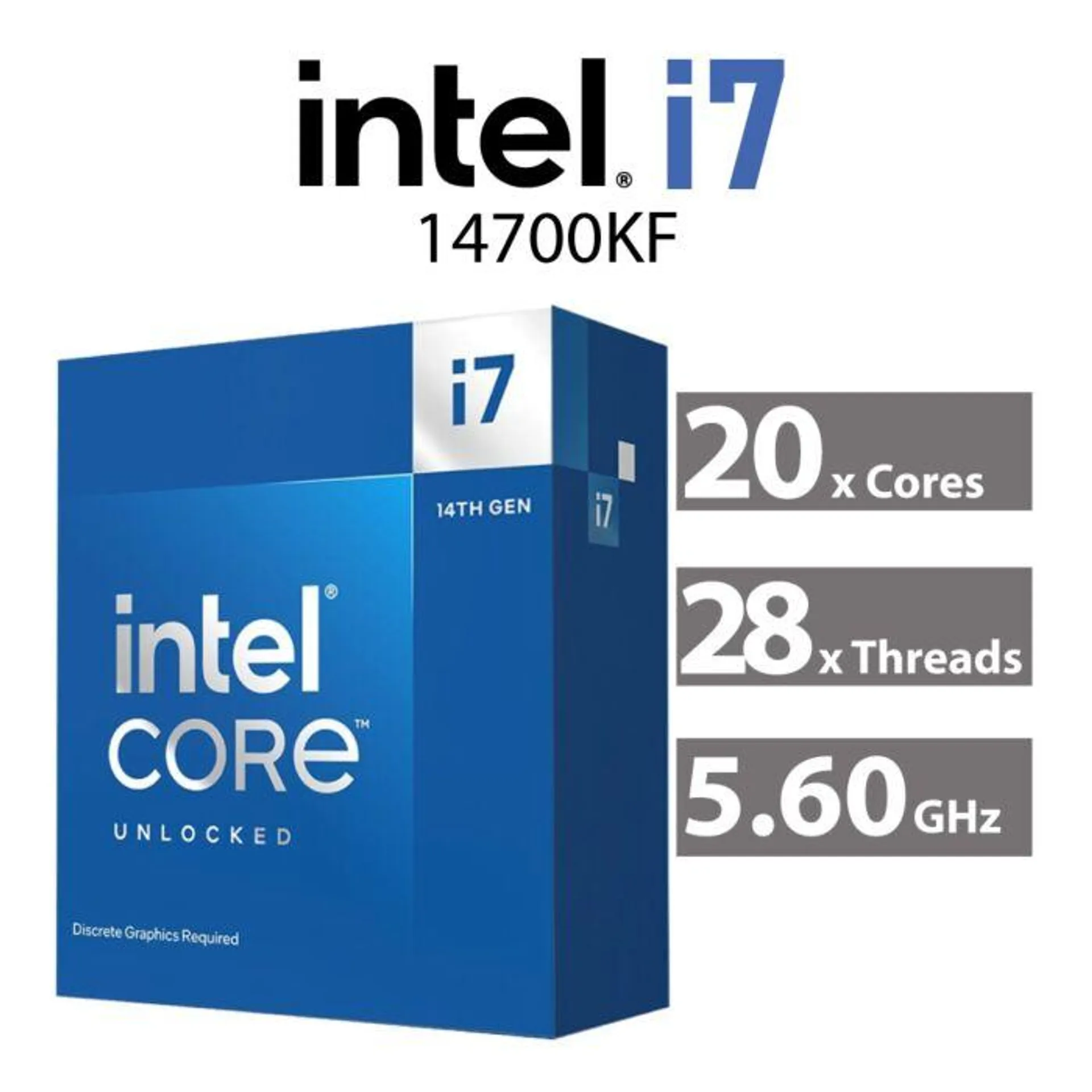 Intel Core i7-14700KF Raptor Lake 20-Core 3.40GHz LGA1700 125W BX8071514700KF Desktop Processor
