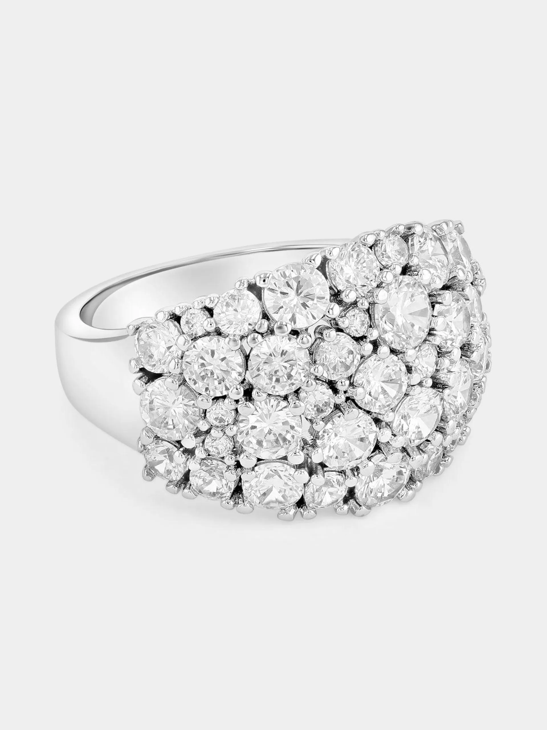 Cheté Sterling Silver Cubic Zirconia Multi-Stone Cluster Ring