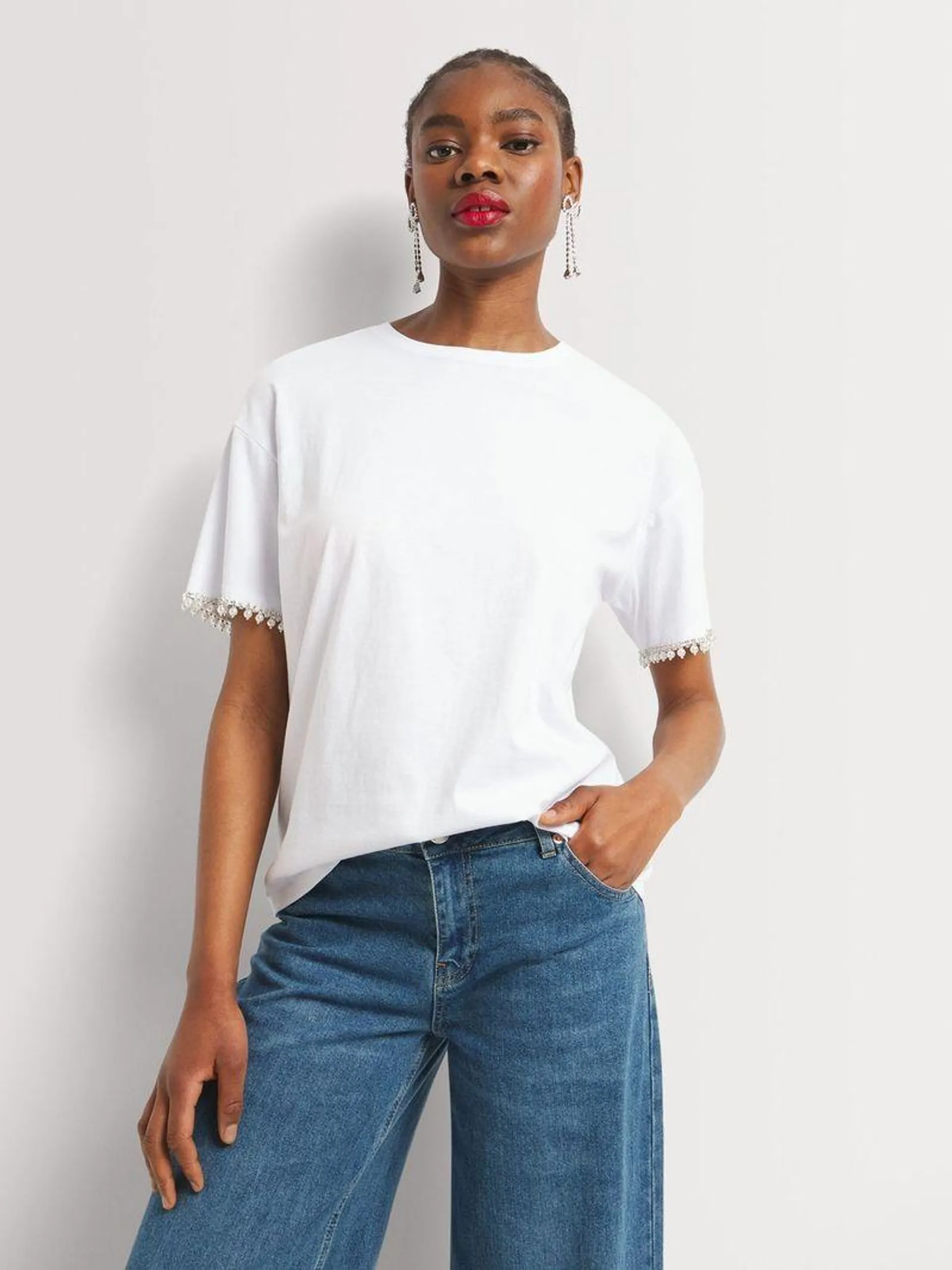 Embellished Cotton Tee