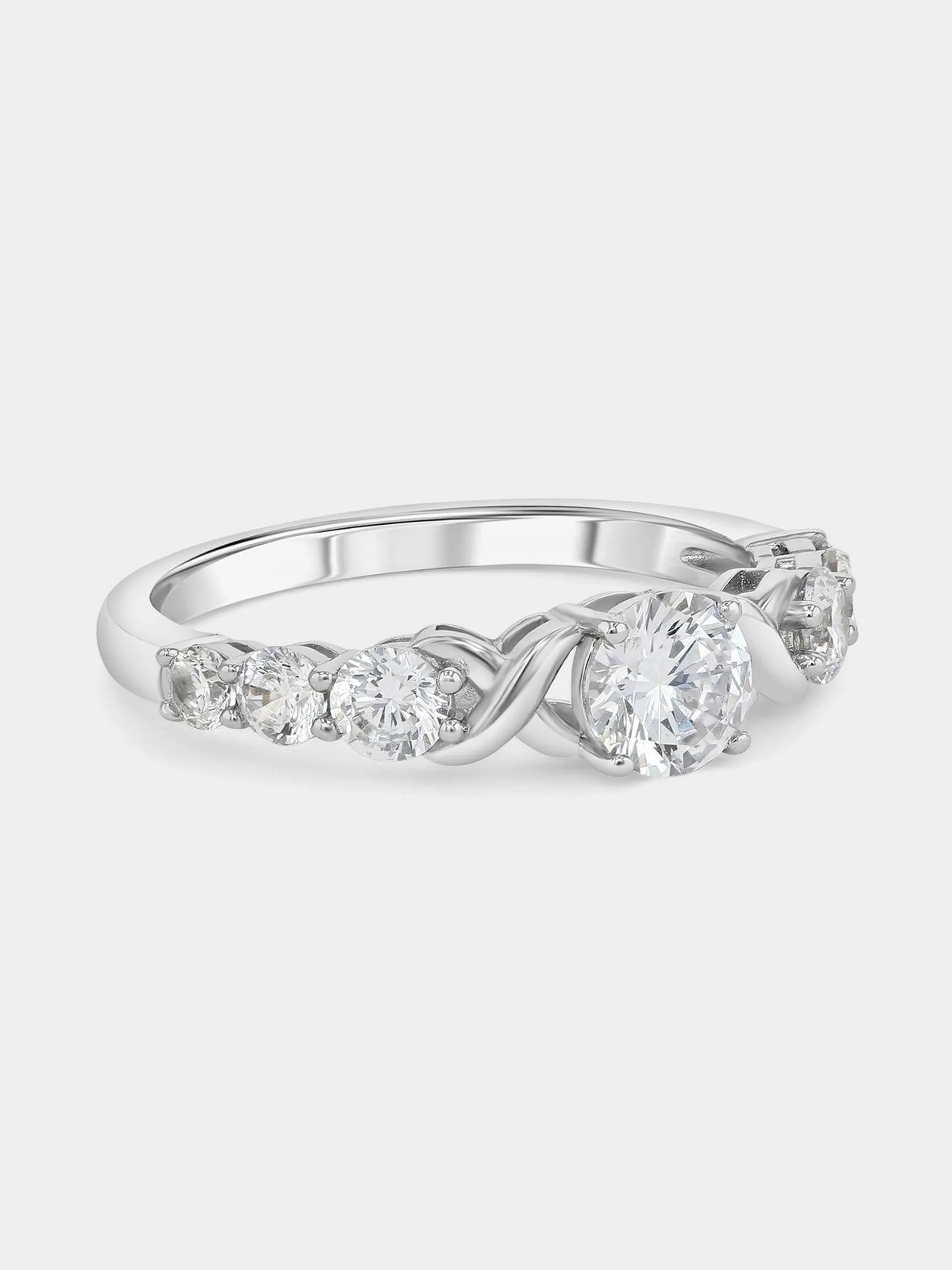 Chete Women's Solitaire Silver Cubic Zirconia Ring