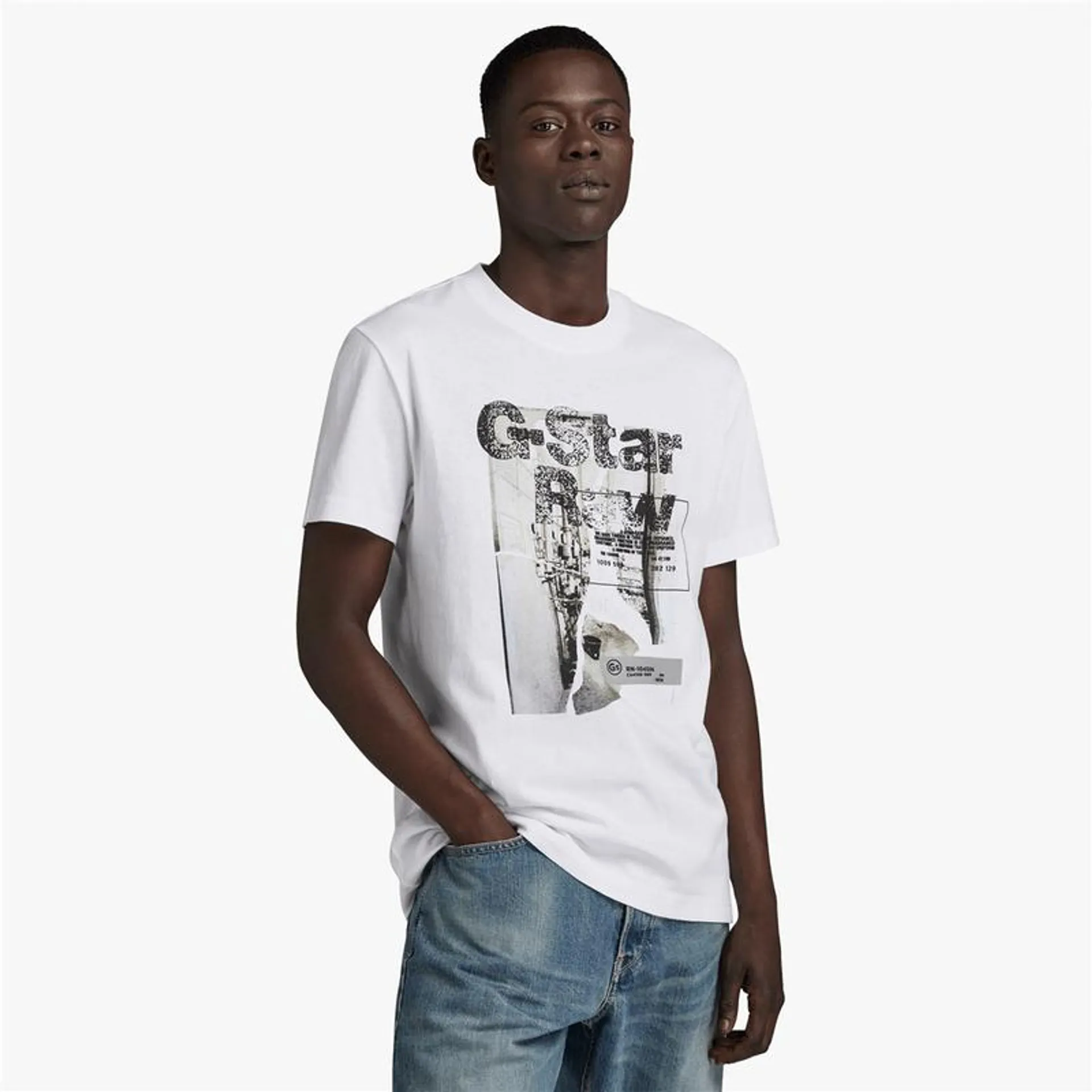 G-Star Men's HQ Print White T-Shirt