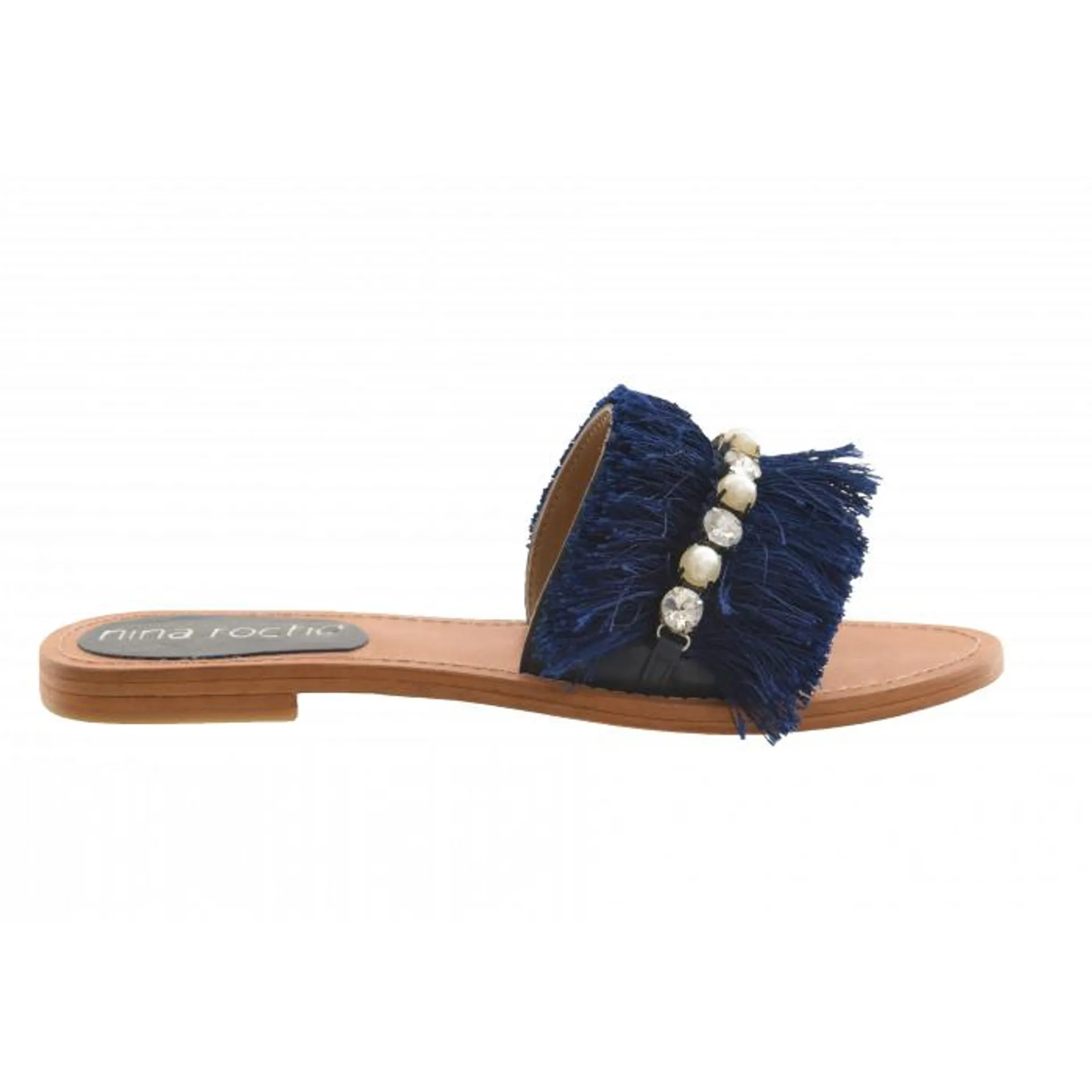 Nina Roche Tassel Pearl Trim Slide