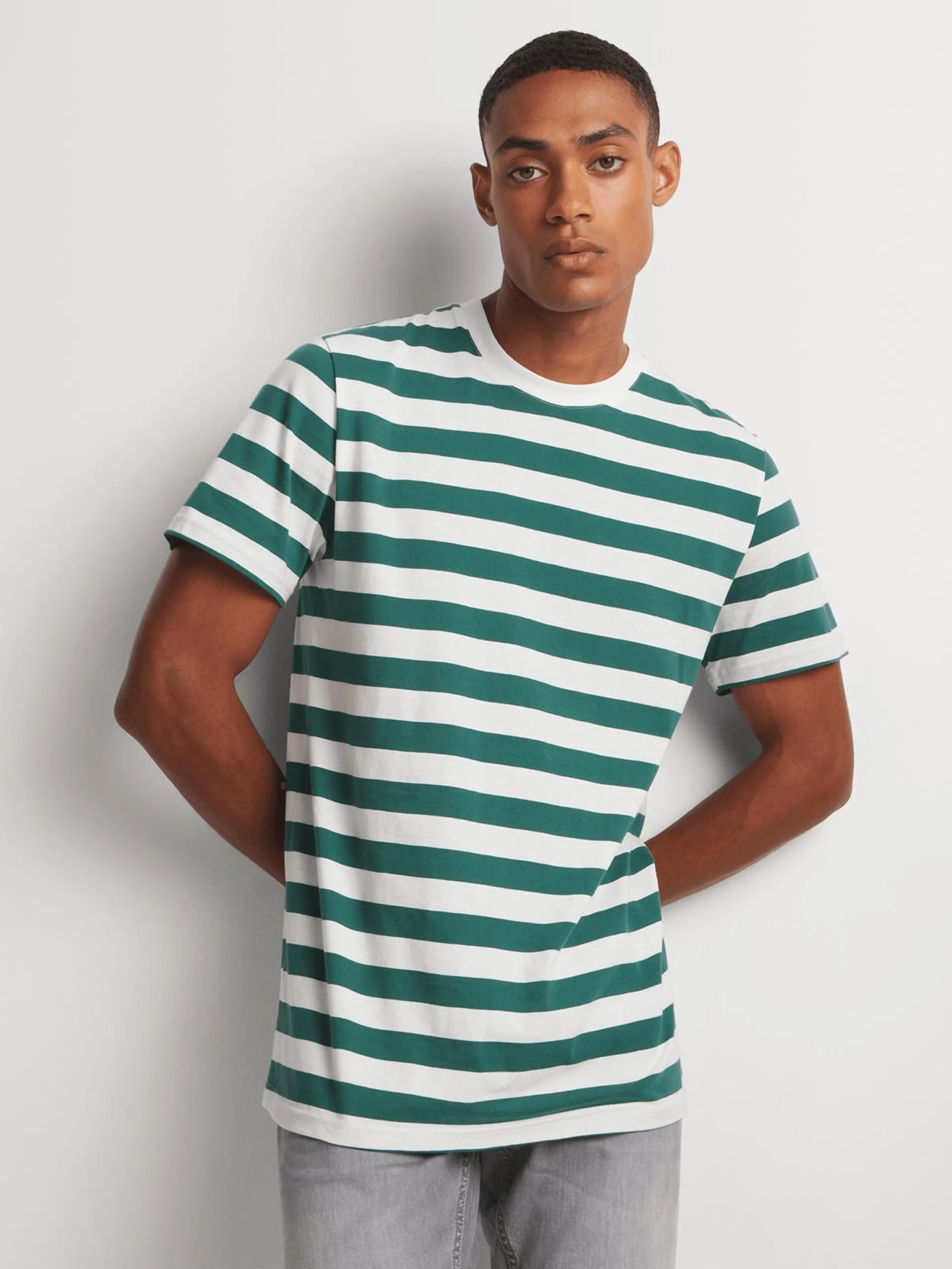 Men's Markham Horizontal Stripe Green T-Shirt