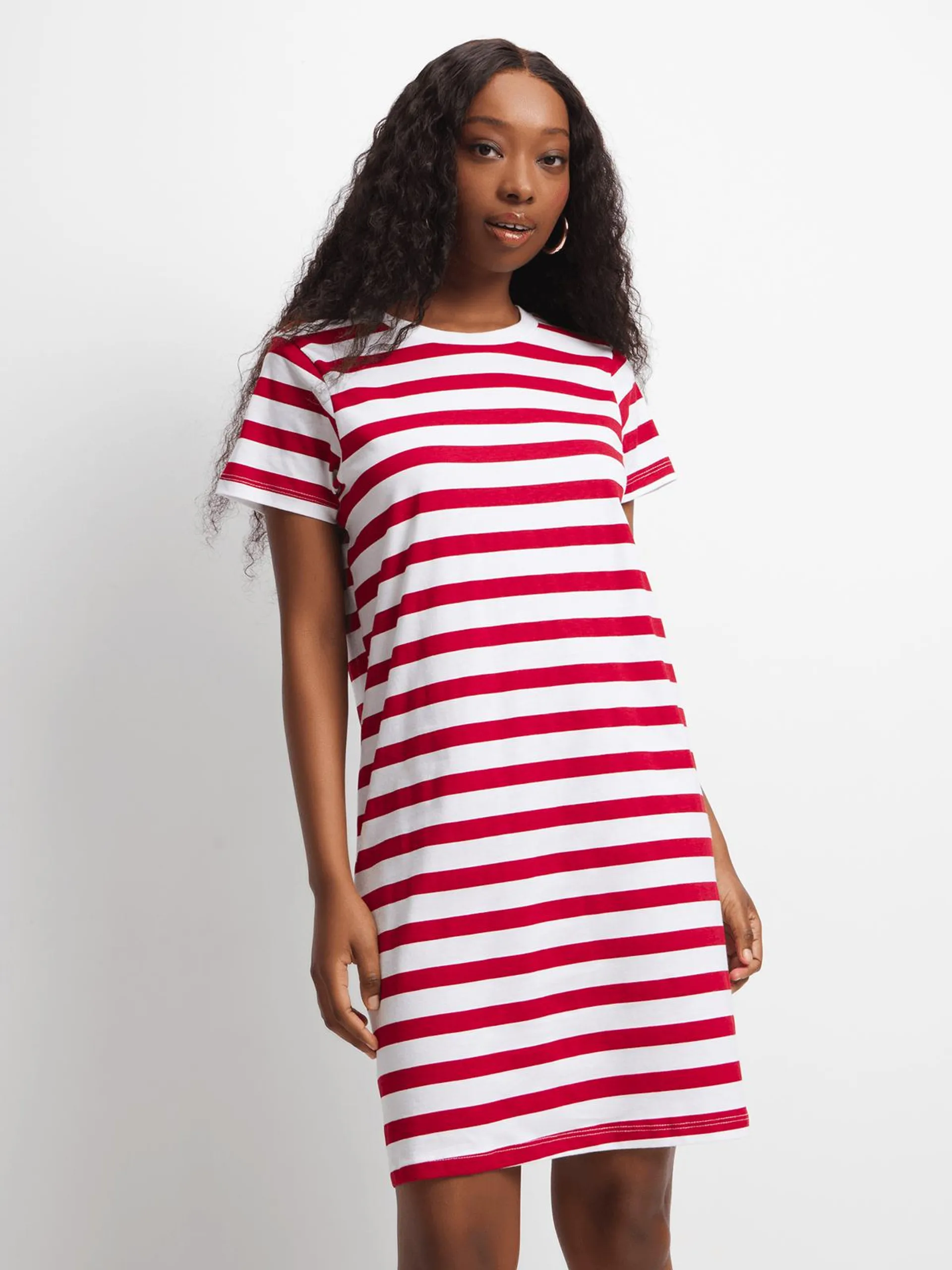 Jet Women's Red/White Stripe T-Shirt Dress