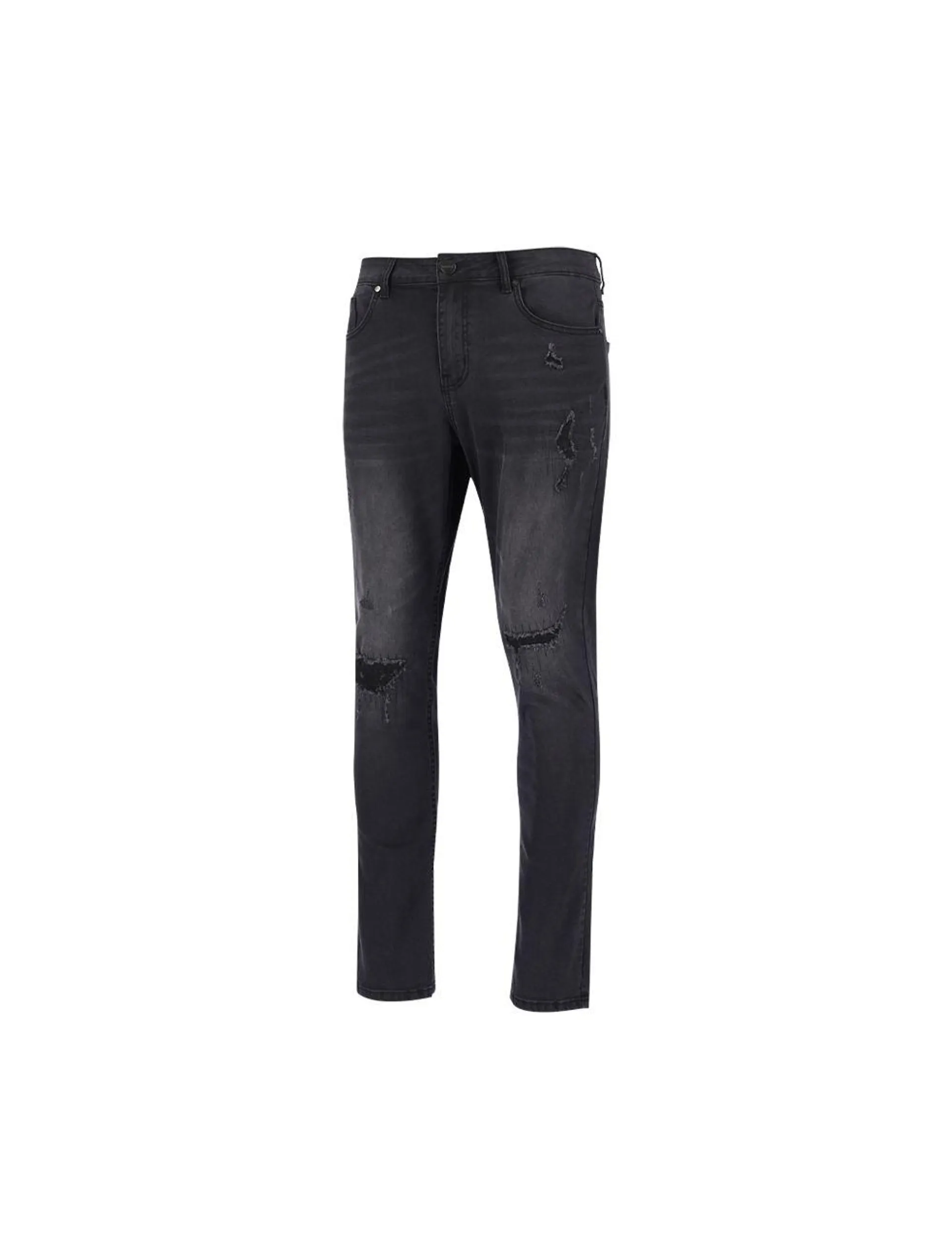 Nautic Spirit Chasin Rip N Repair Slim Fit Mens Denim Jeans Black