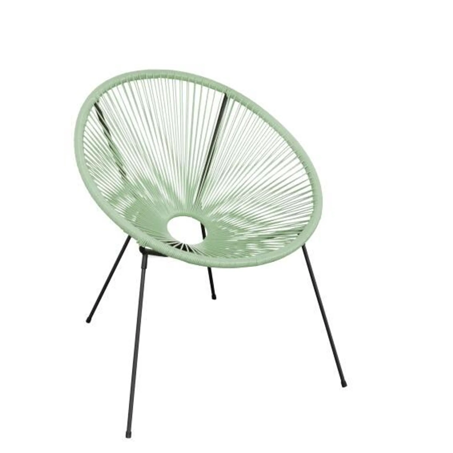 Acapulco Rattan & Steel Round Patio Chair Cactus Green