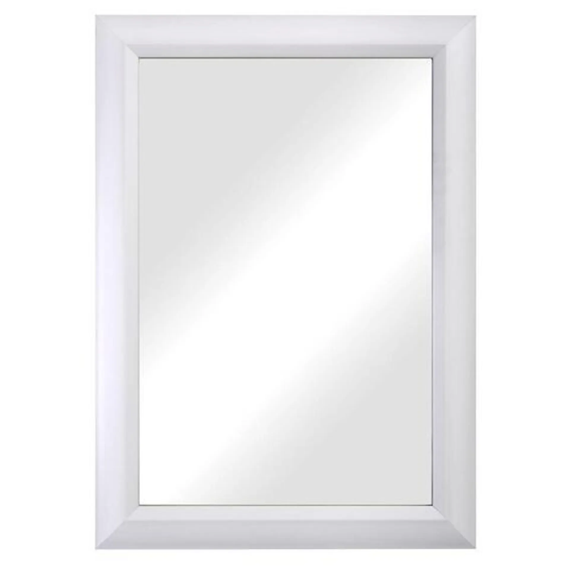 DECOR Mocca Elegant Sleek Rectangular Mirror WHITE