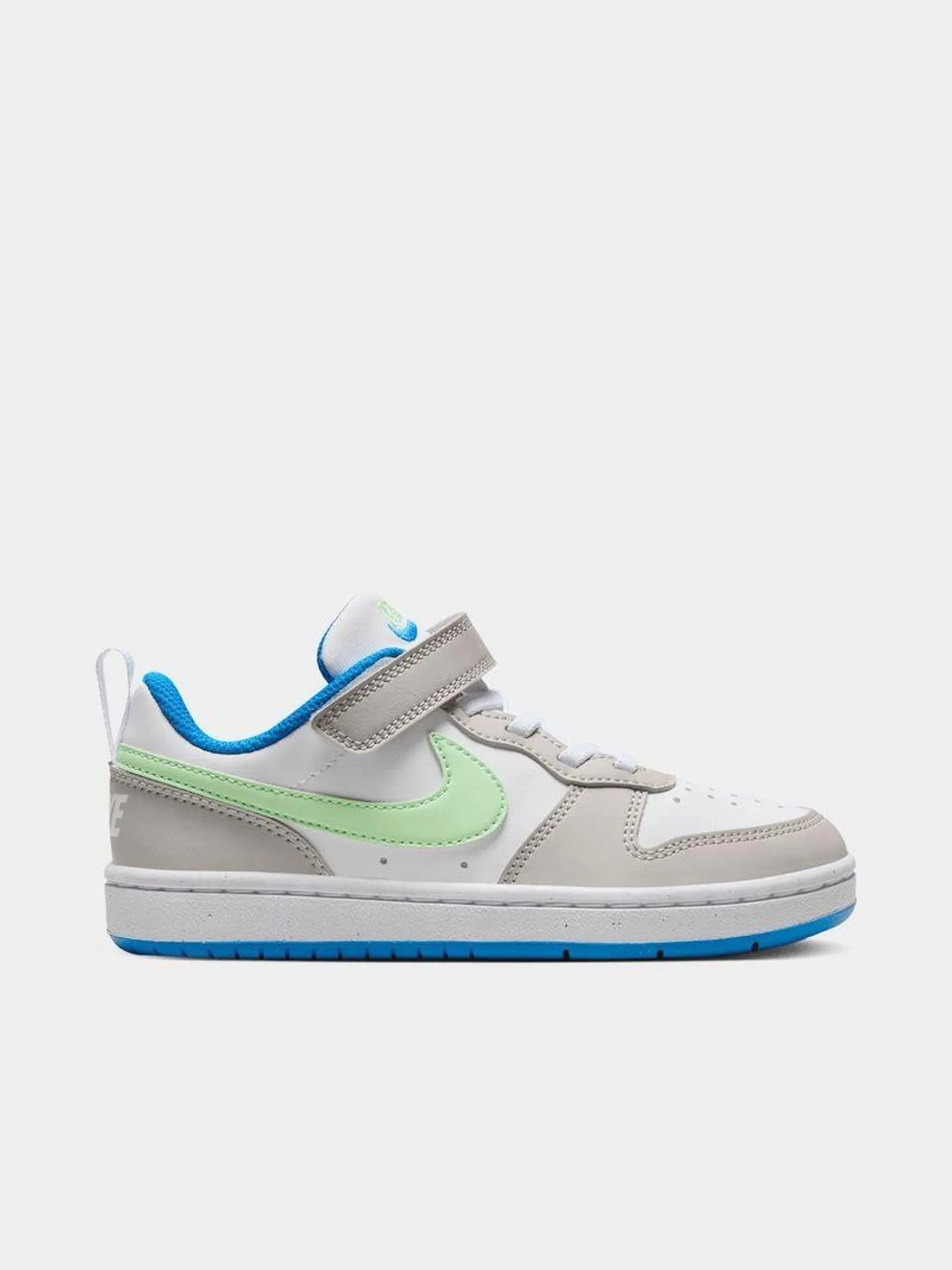 Junior Pre-School Nike Court Borough White/Grey/Green Shoes