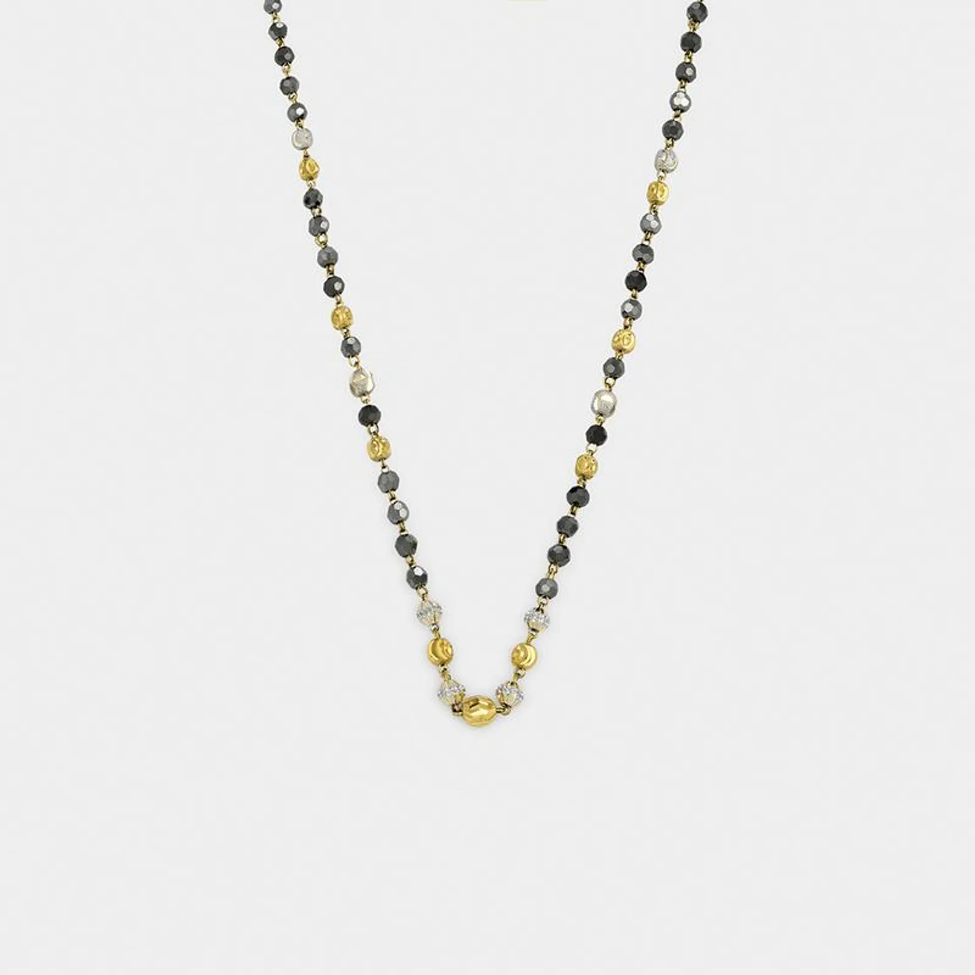 Yellow Gold Faceted Bead Mangal Sutra Y-Chain Necklace