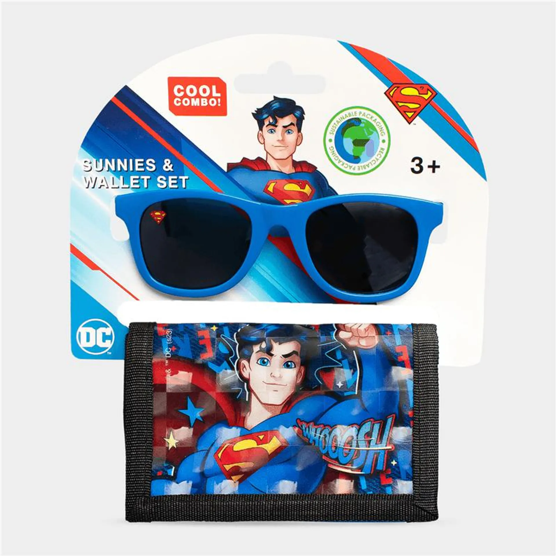 Boy's Character Group Blue Superman Sunglasses & Wallet Set