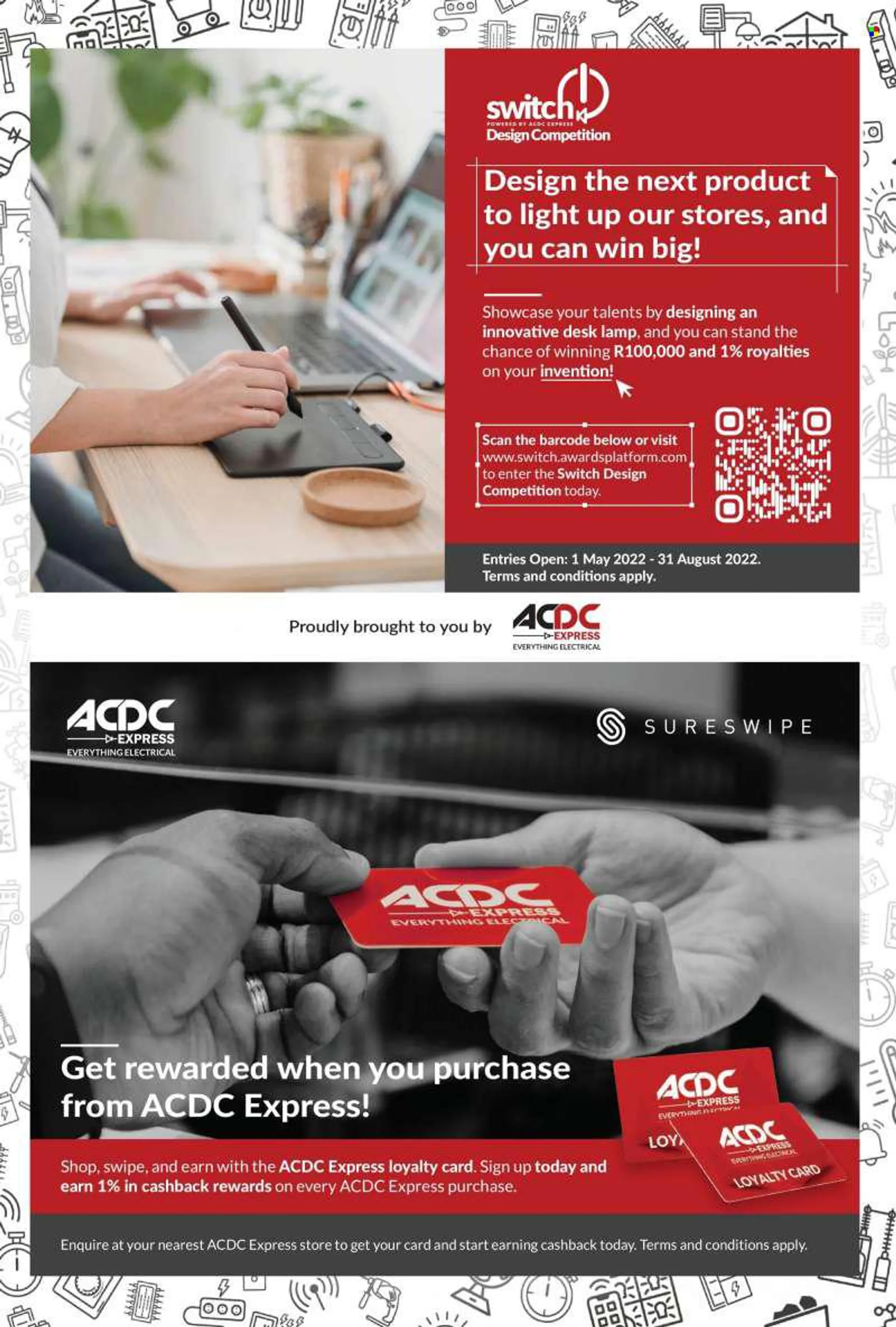 ACDC Express catalogue  - 01/07/2022 - 30/09/2022 - Sales products - lamp, switch. Page 12.