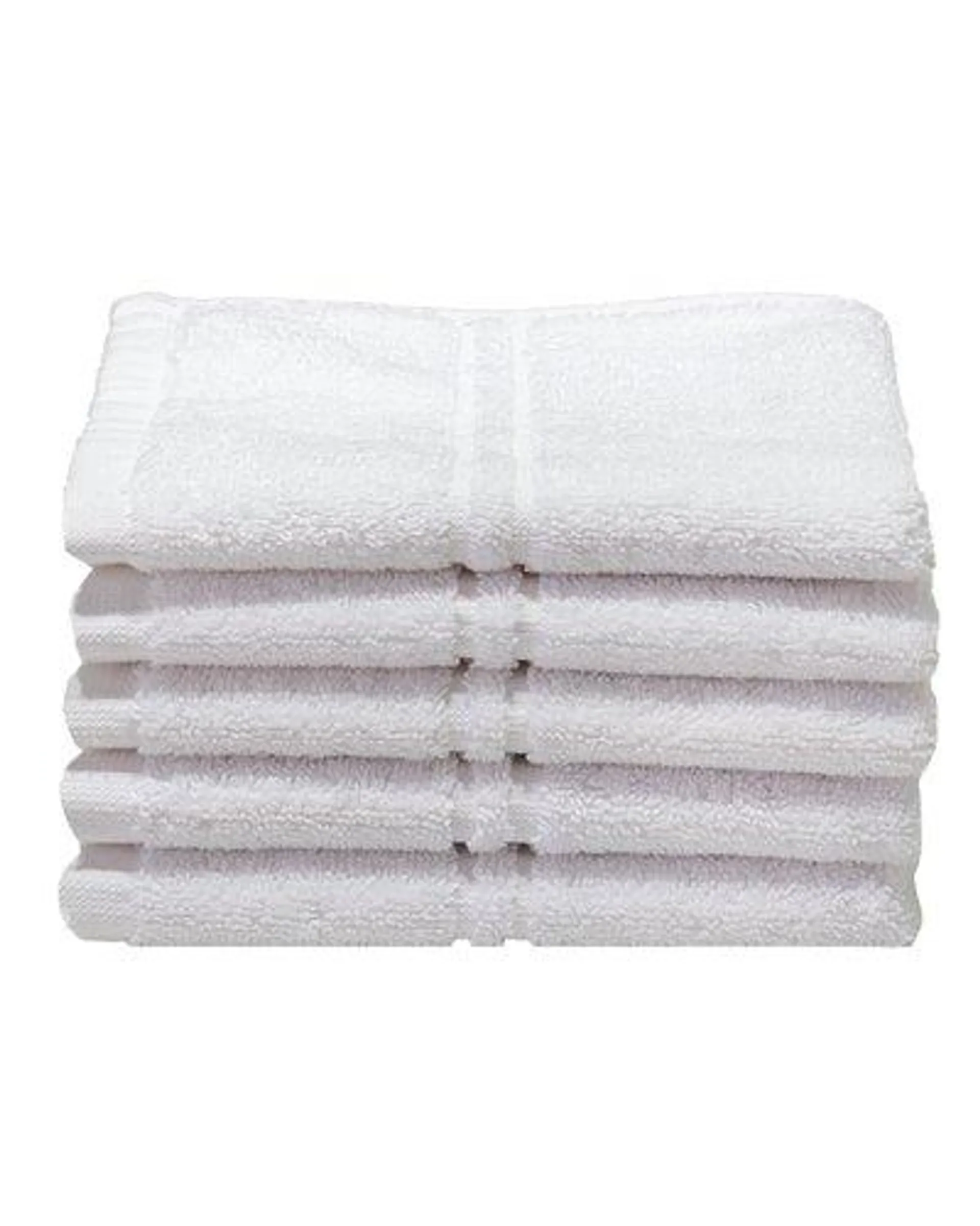 Bunty Hotel Collection Face Cloths (600GSM)(Optical White)(5 Pack)