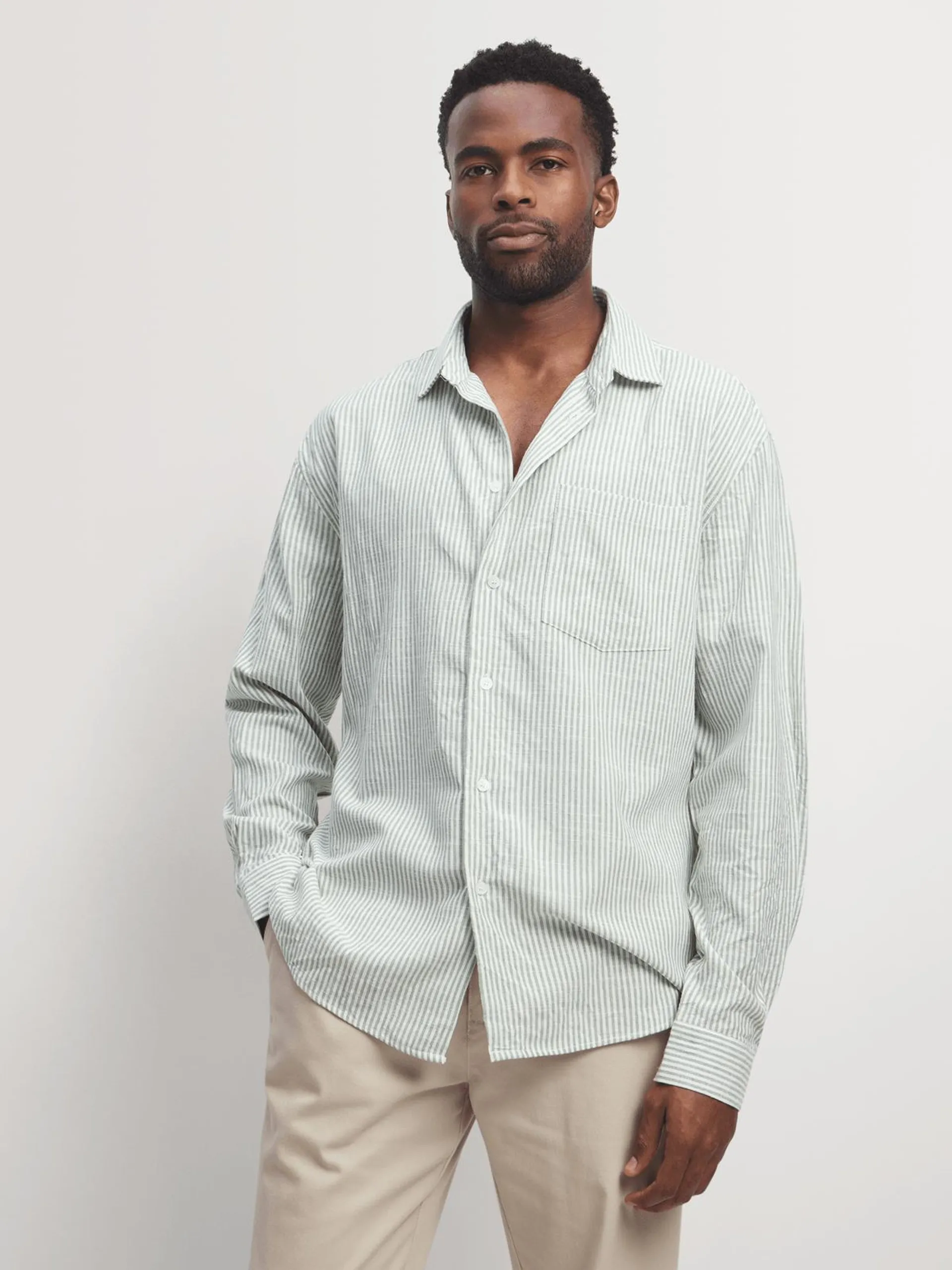 Jet Men's Sage/White Stripe Line Shirt