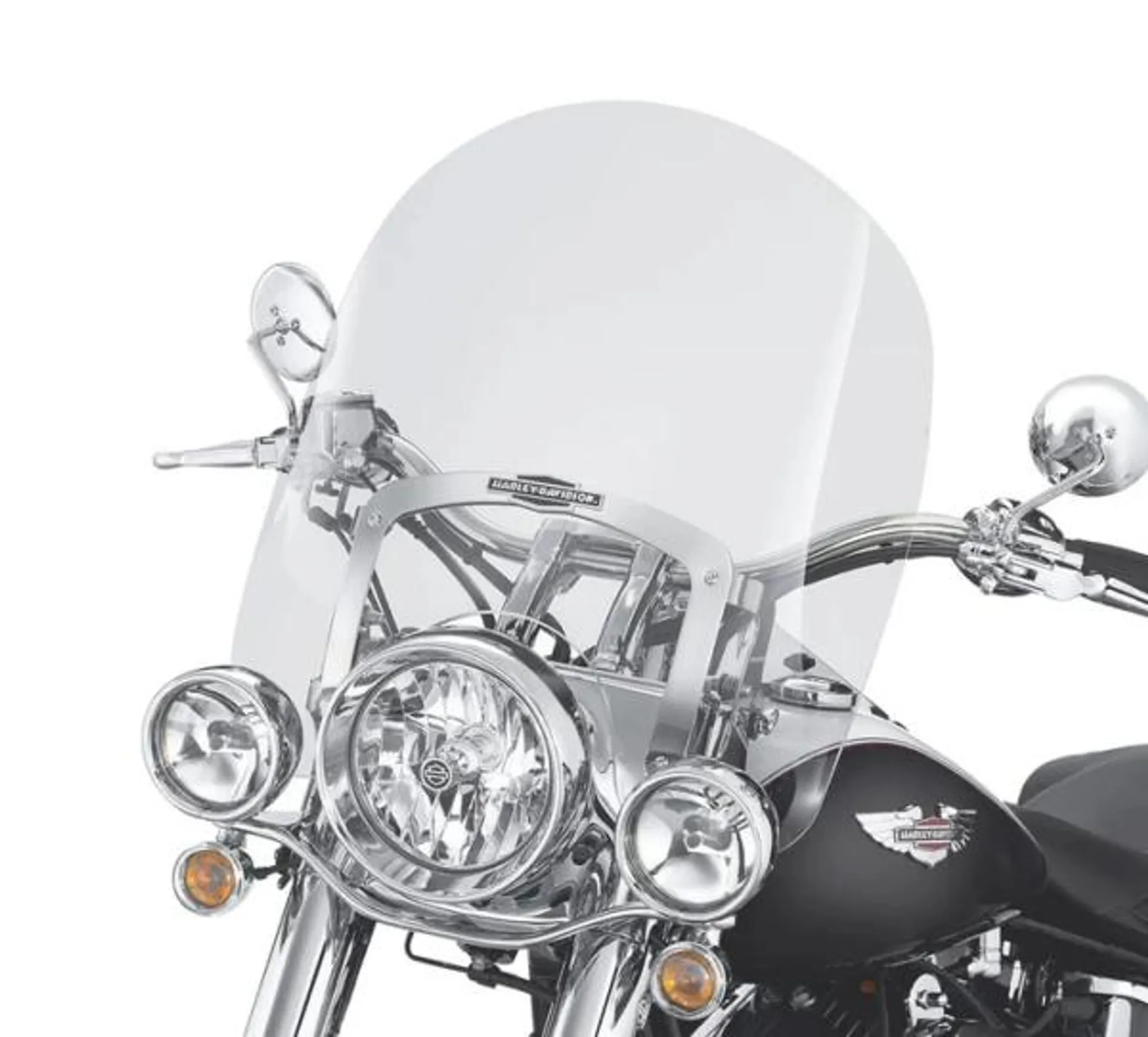 King-Size Nostalgic H-D Detachables Windshield for FL Softail Models – 18 in. Light Smoke