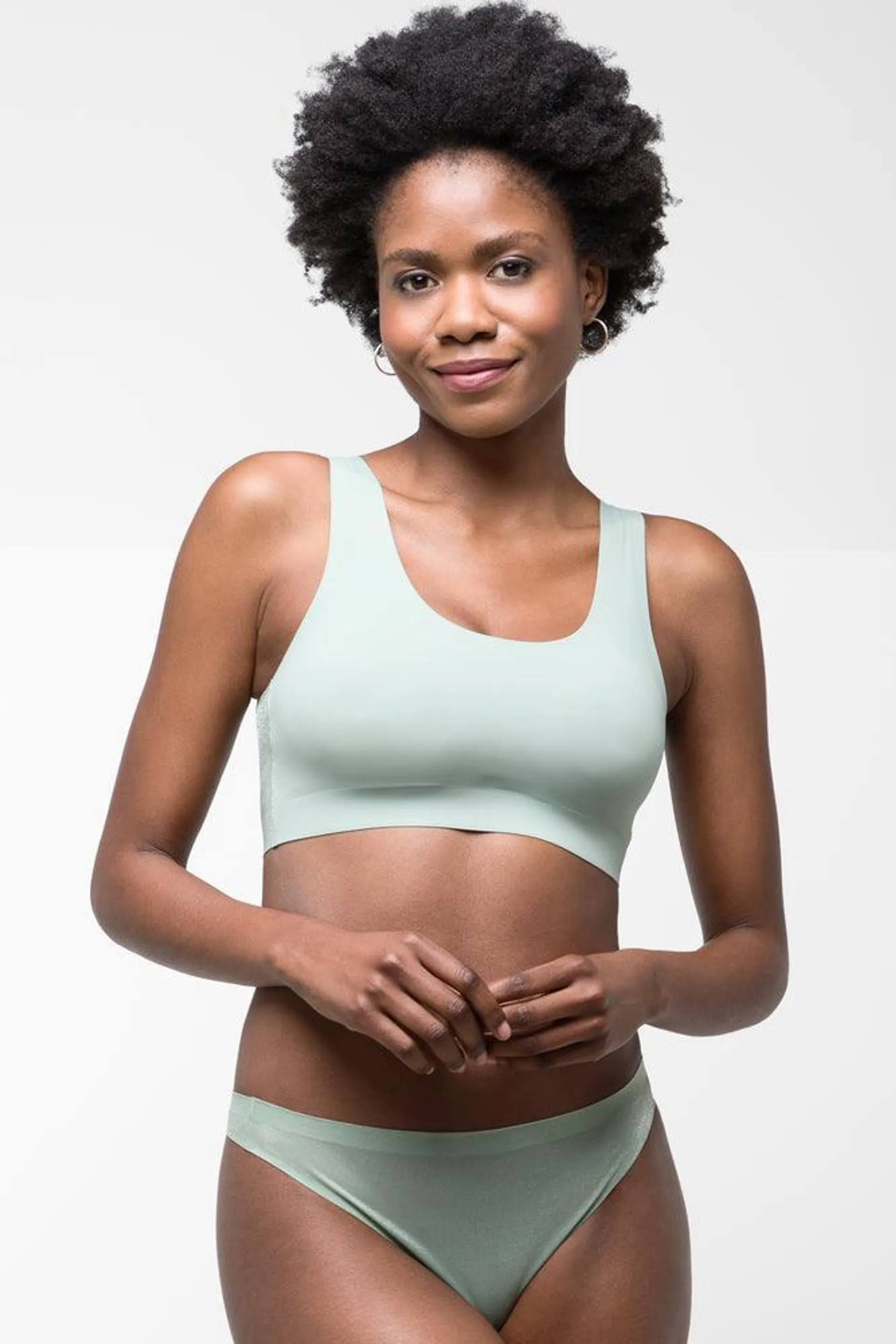 Bonded Crop Top Light Green