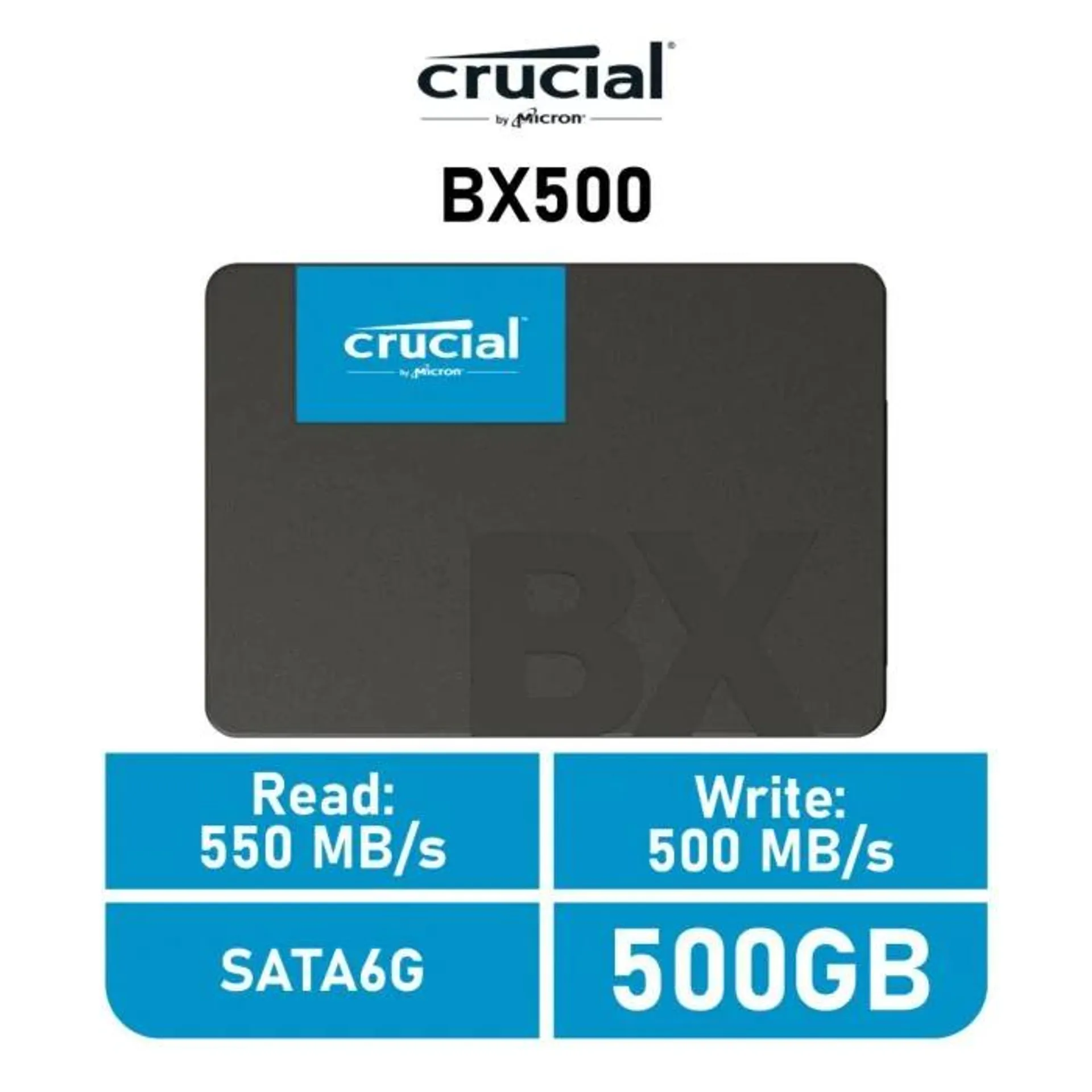 Crucial BX500 500GB SATA6G CT500BX500SSD1 2.5" Solid State Drive