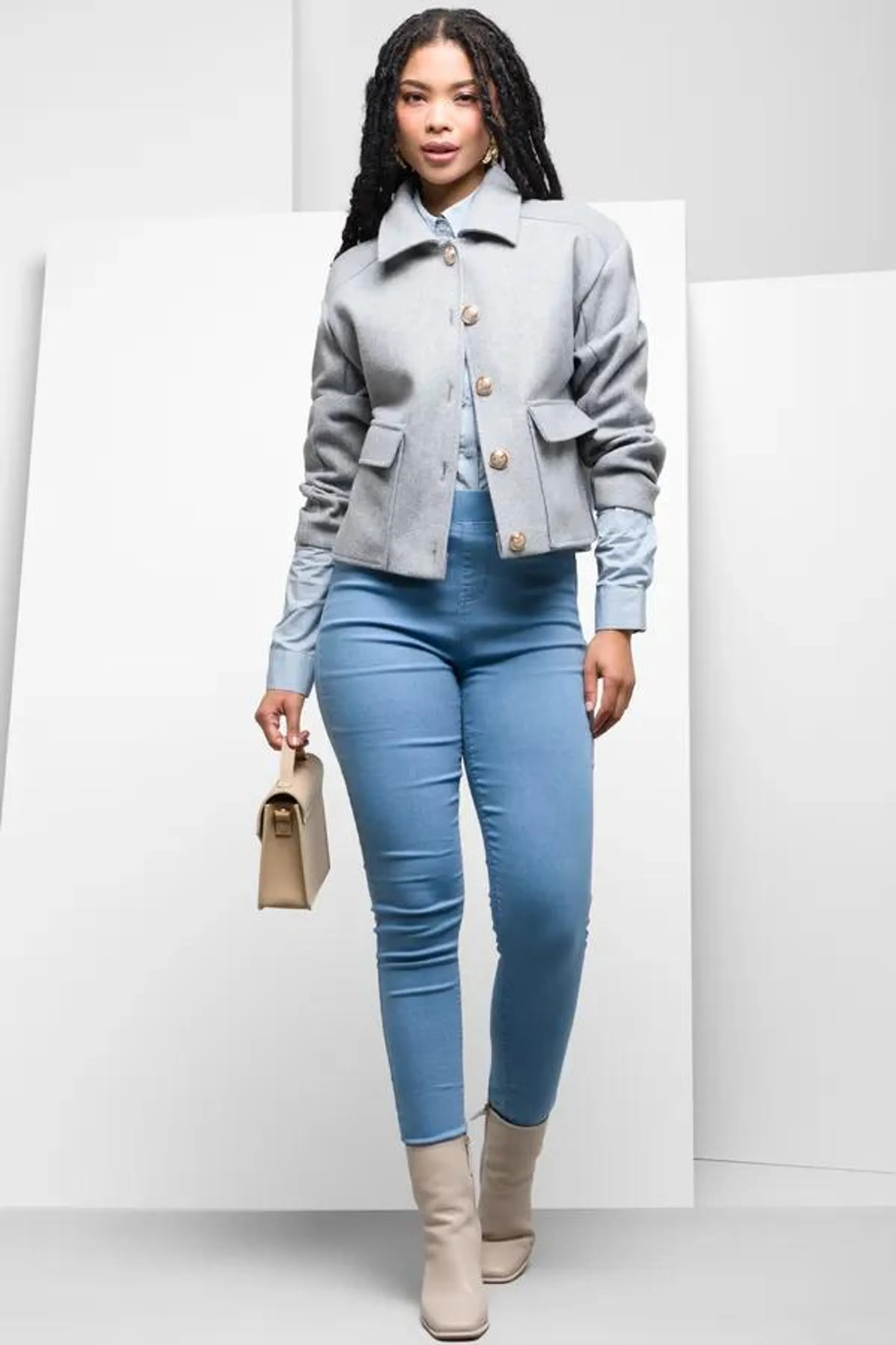 Pull on jeggings light blue