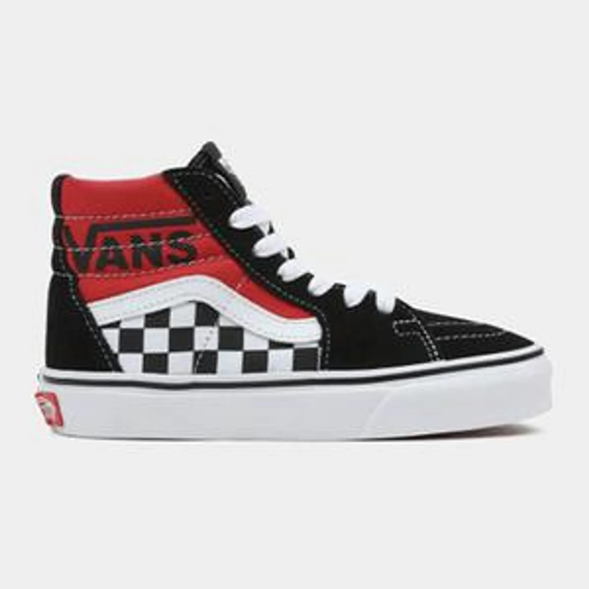 Vans Kid's Sk8-Hi Red/Checkerboard Sneaker