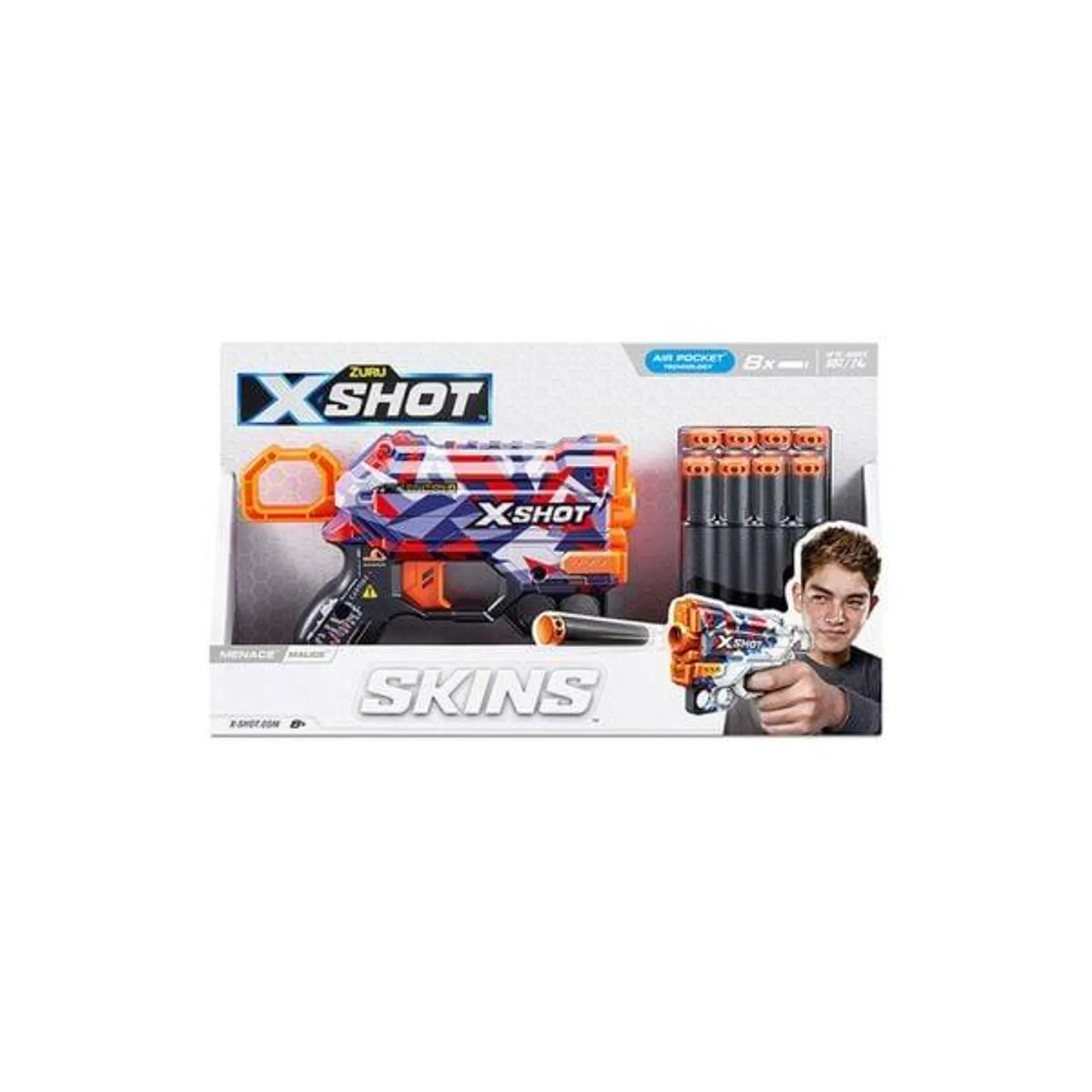 ZURU X-Shot Skins Menace Dart Blaster (8 Darts)