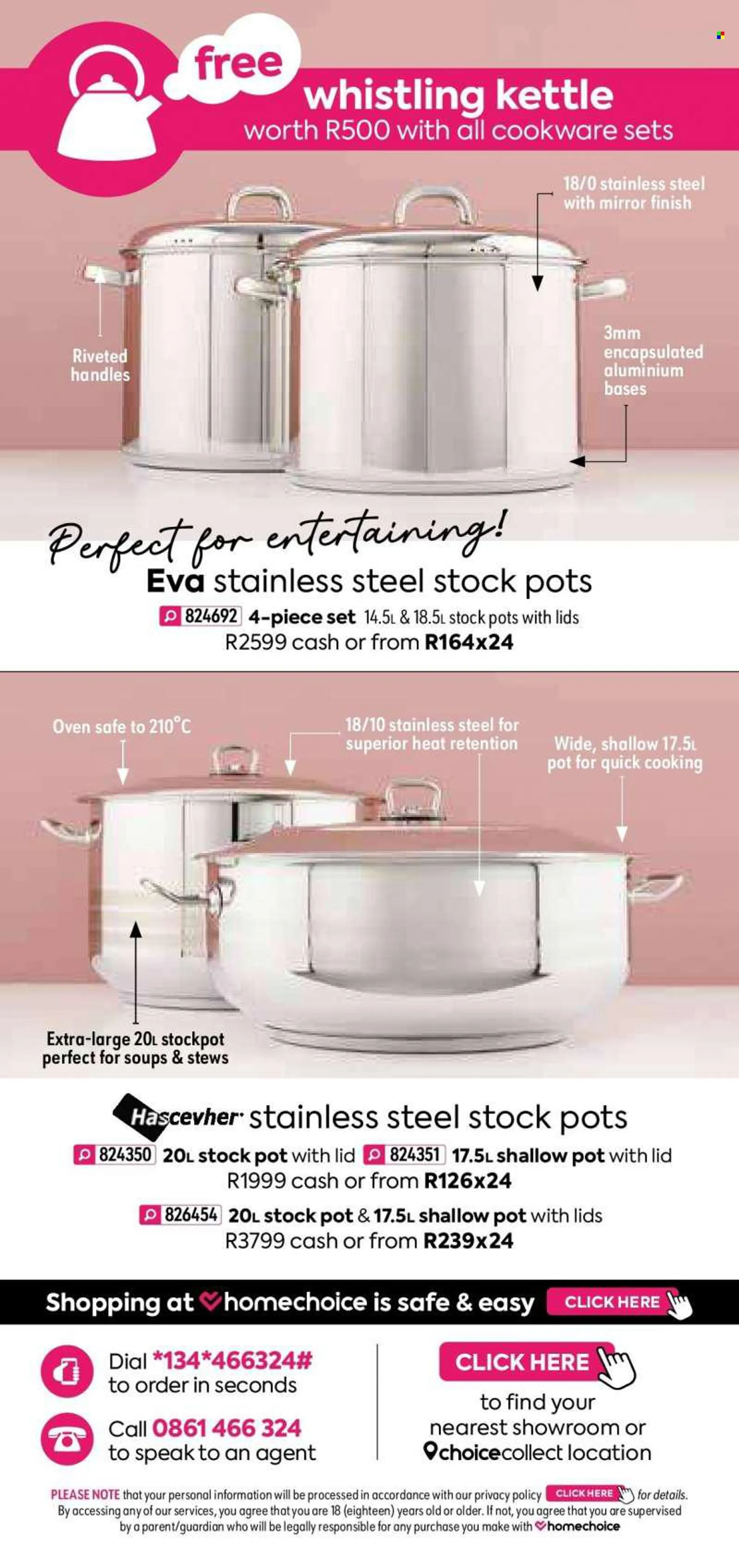 HomeChoice catalogue  - 01/07/2022 - 31/07/2022 - Sales products - mirror, cookware set, pot, stockpot, oven, kettle. Page 52.