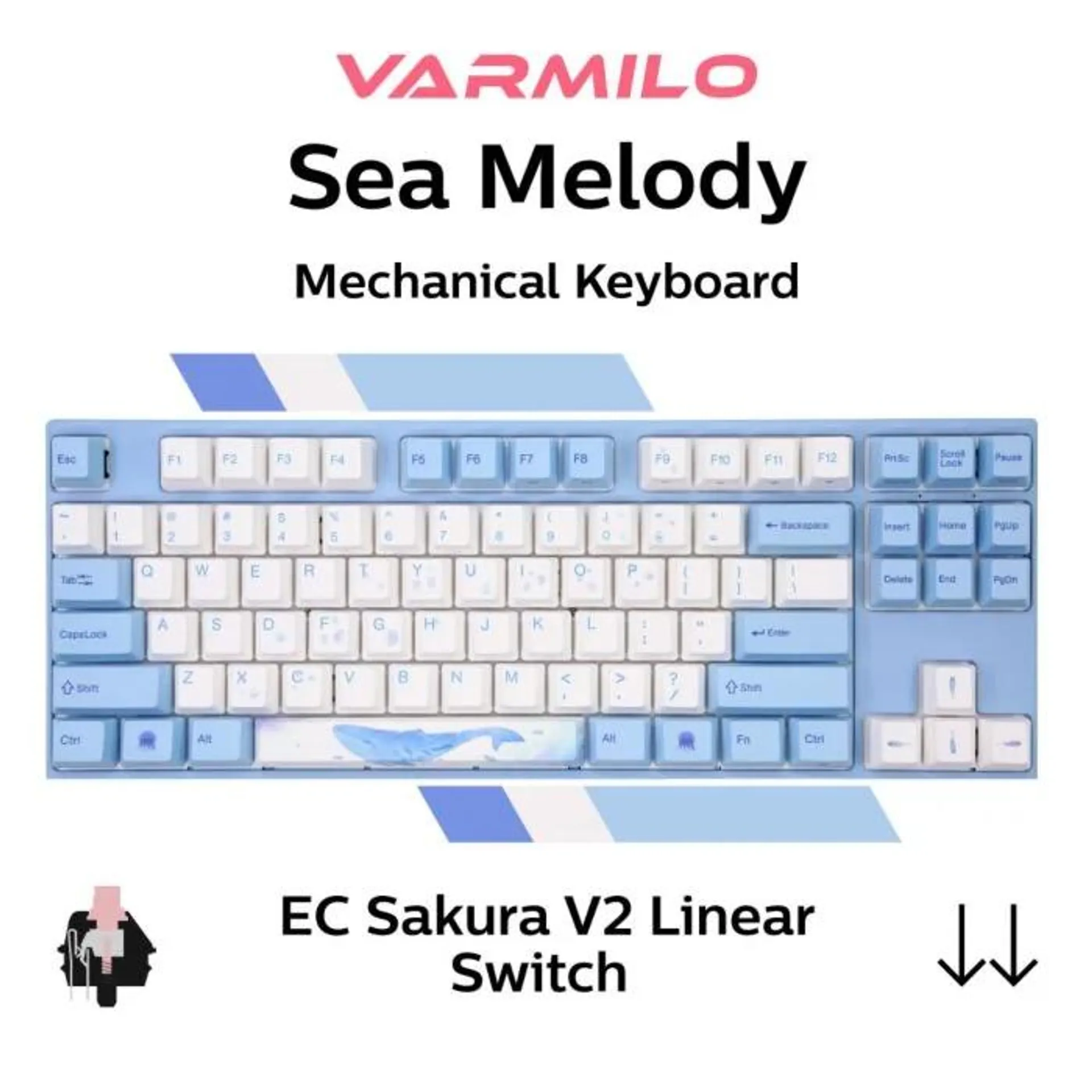 Varmilo MA87 V2 Sea Melody EC Sakura V2 A33A038A9A3A01A033 TKL Size Mechanical Keyboard