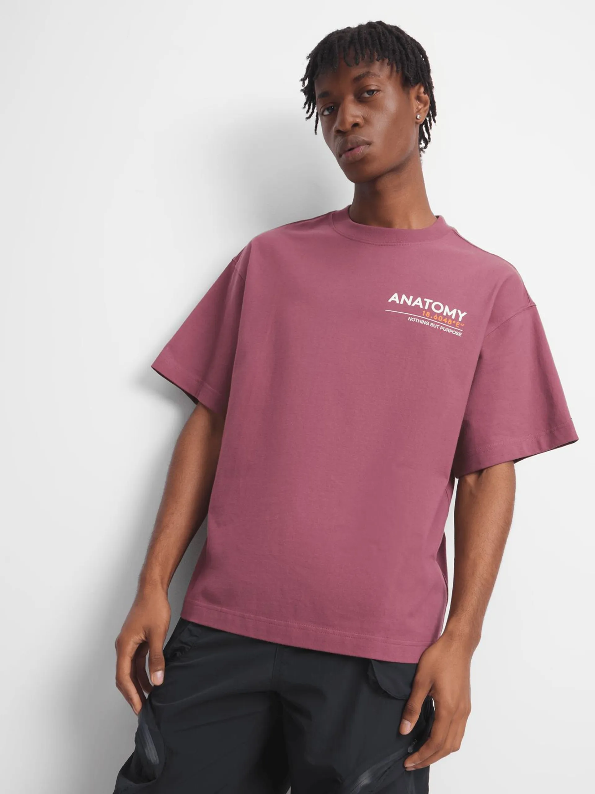 Anatomy Men's Mountain Doodle Burgundy T-Shirt