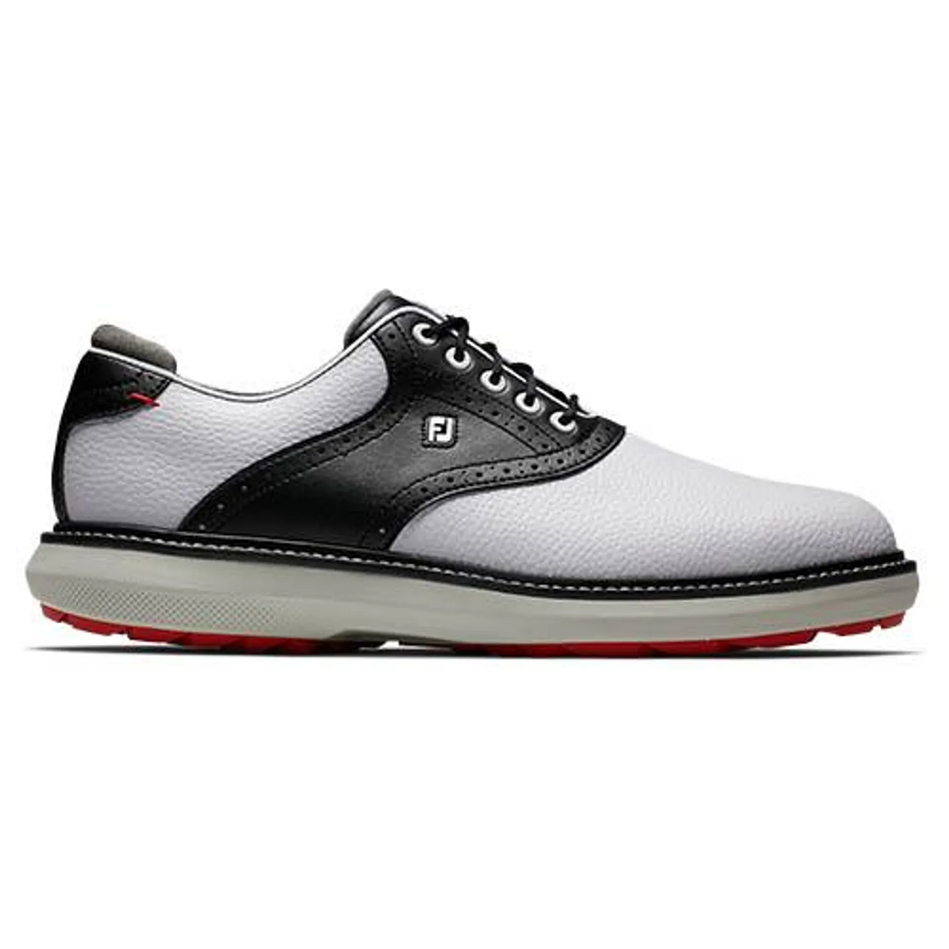 FootJoy Tradition Spikeless Golf Shoes – White/Black 57924