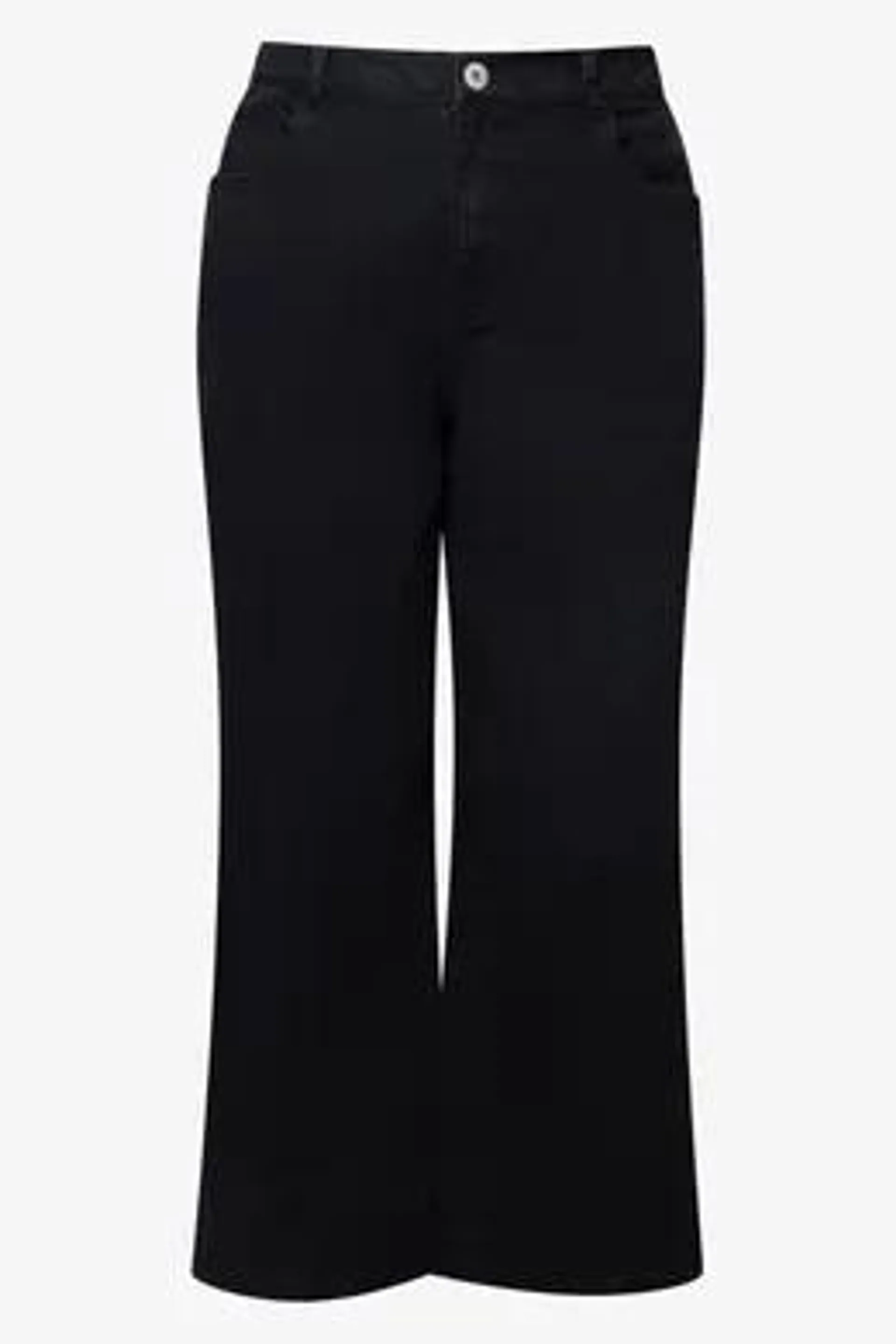 High waist wide leg denim jeans black