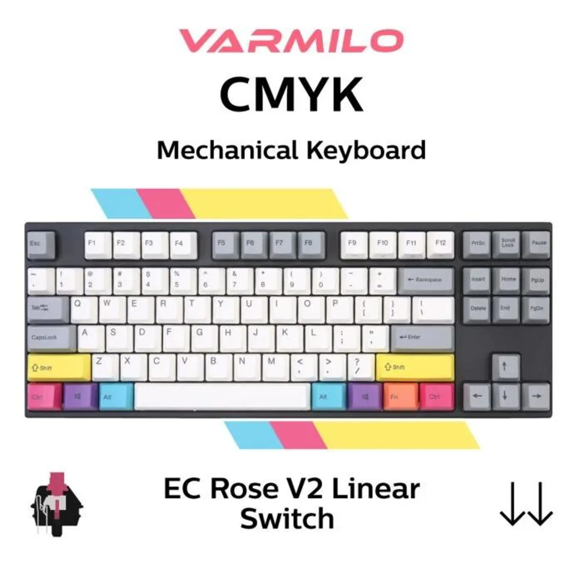 Varmilo MA87 V2 CMYK EC Rose V2 A33A024B0A3A01A007 TKL Size Mechanical Keyboard