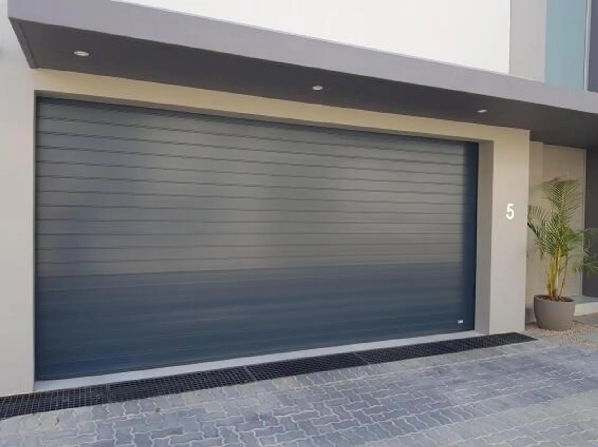 Doors Galore Sectional Garage Door Aluminium Charcoal Double W4880mm x H2135mm