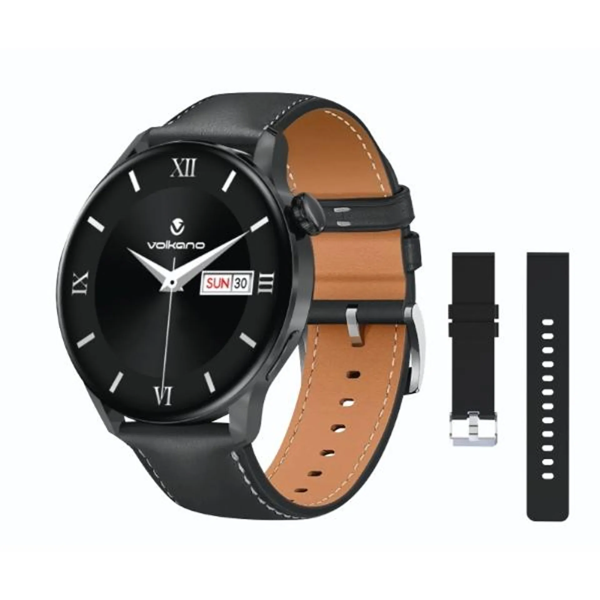 Volkano Forte Smart Watch with Leatherette Strap VK-5086-BK