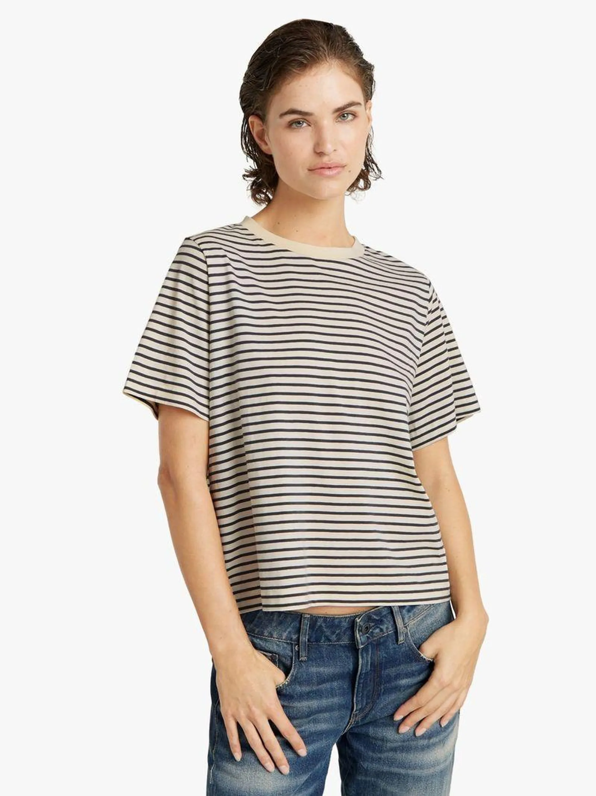 G-Star Women's Stripe Boxy White Top