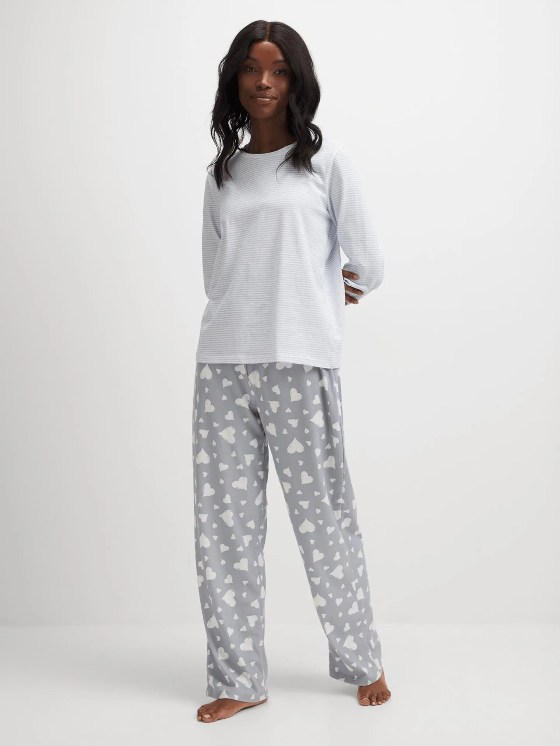 Exact Women's Grey Melange Sleepwear Set