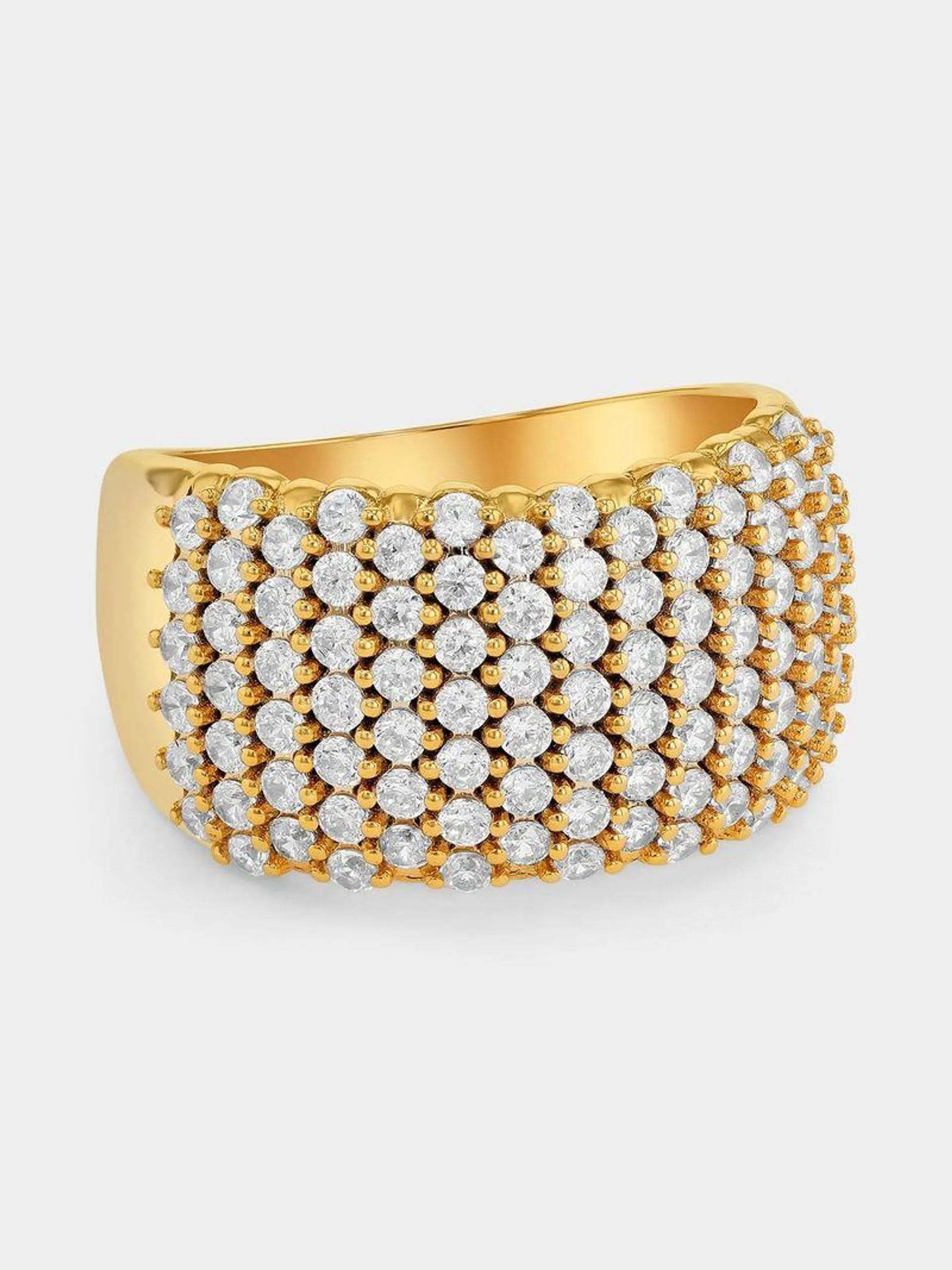 Yellow Gold 1.80ct Diamond Broad Illusion Ring