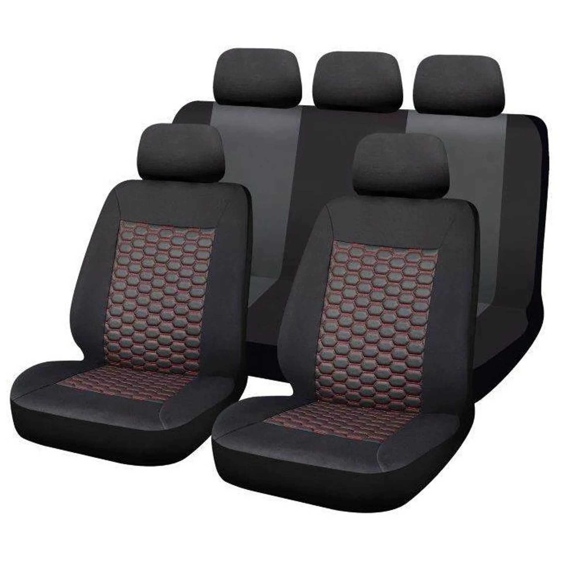 Autogear 11 Piece Monsanto Seat Cover Set Black/Red