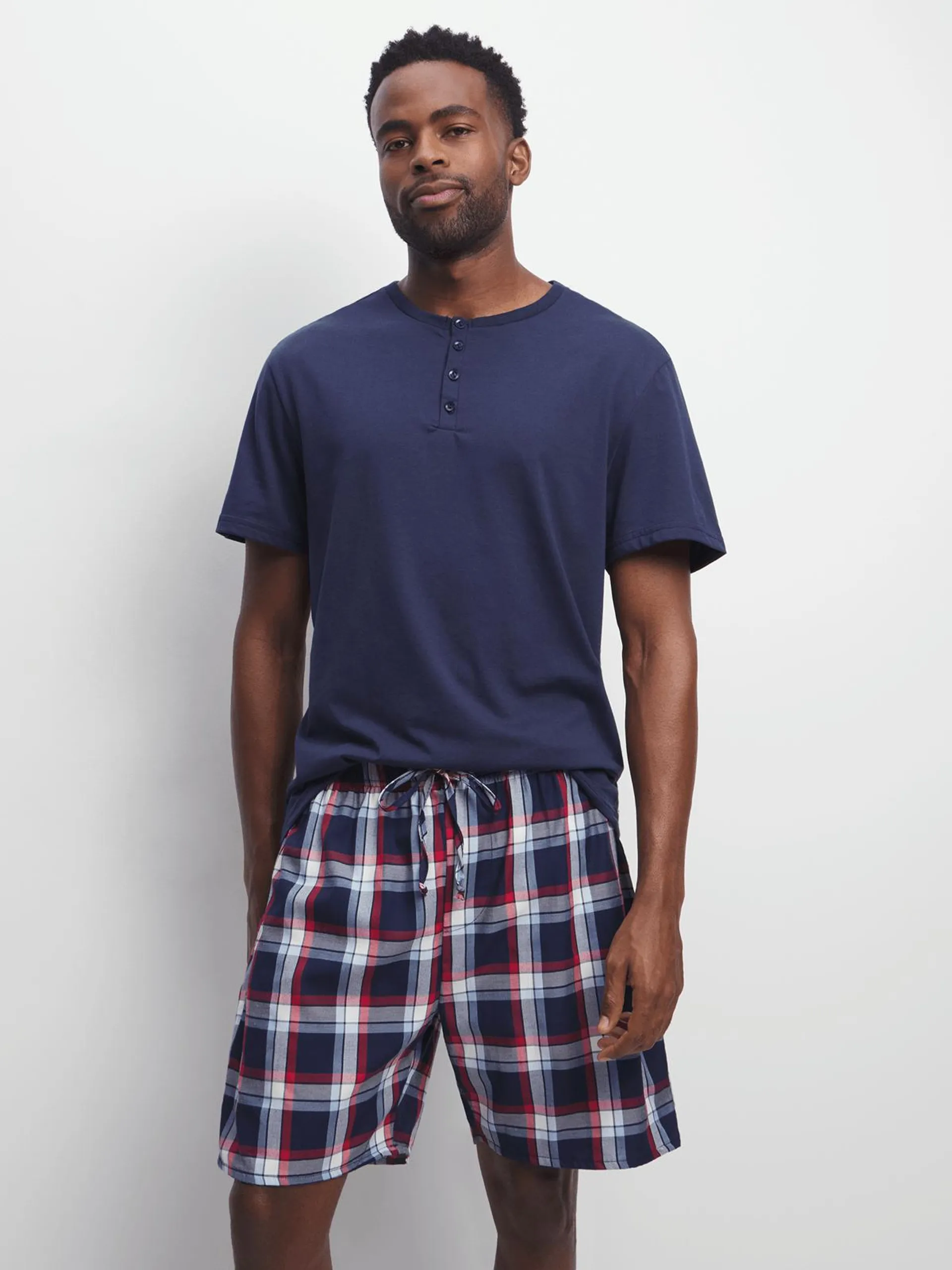 Jet Men's Navy Check Pyjama Set