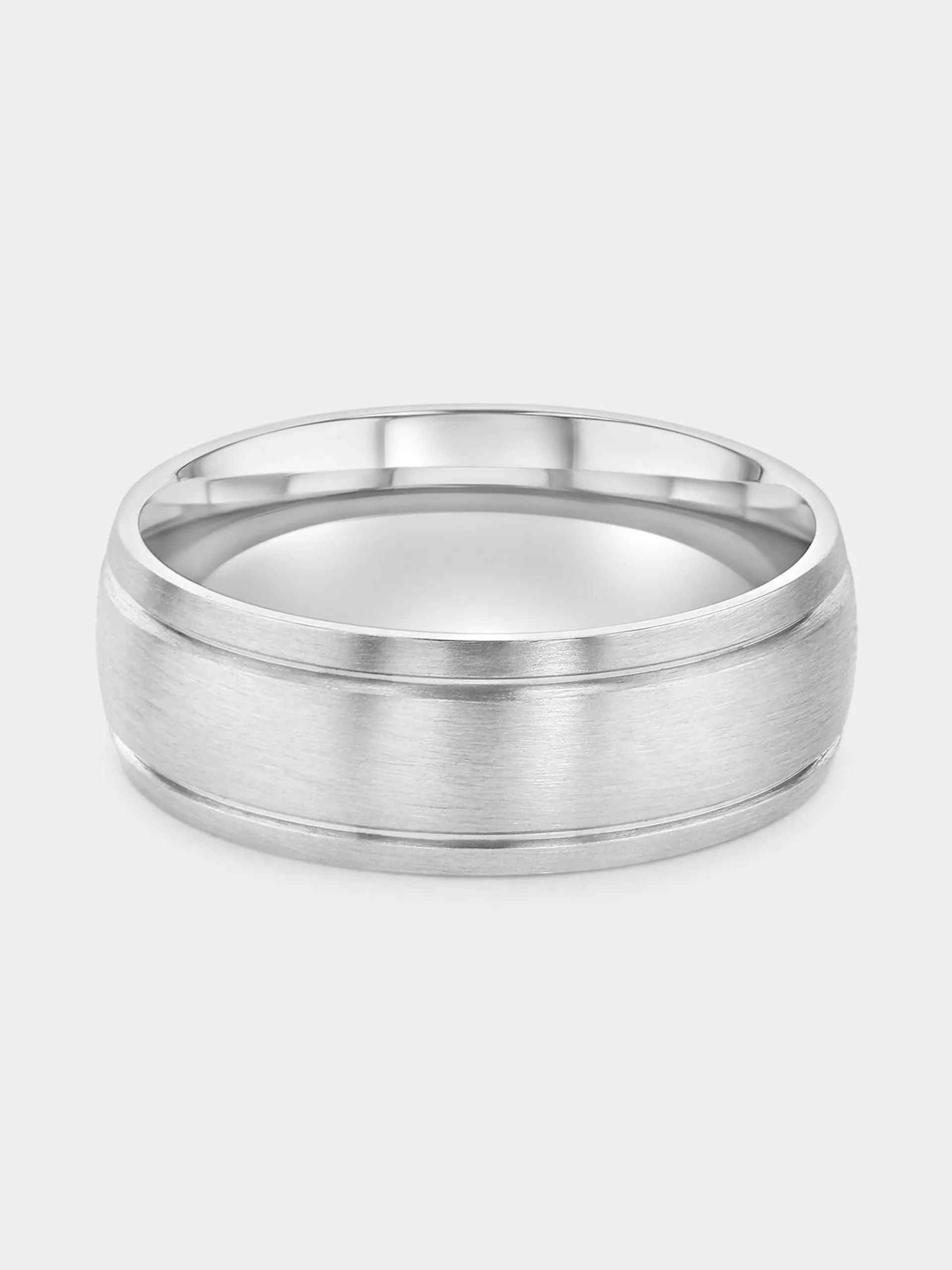 Gunmetal Stainless Steel Side Channel Ring