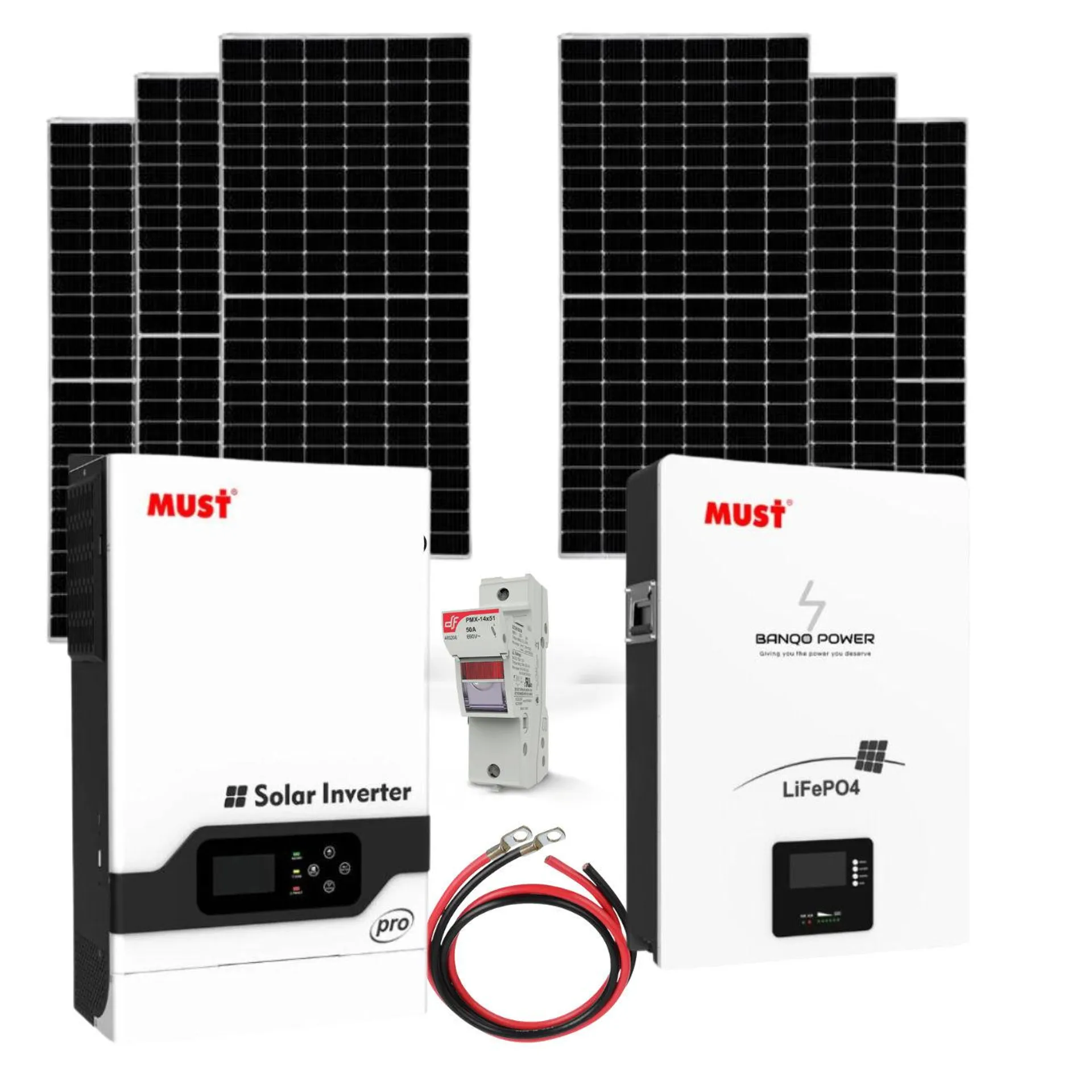 5.2kW Must Inverter| 5.12kWh Must Lithium Battery | 6 x 425W Trina Solar Panels