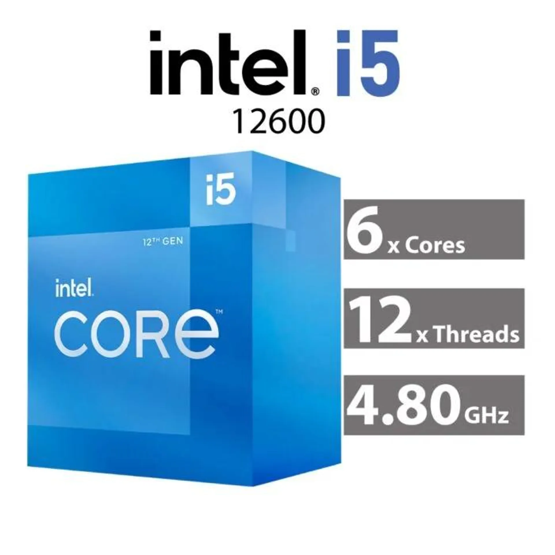 Intel Core i5-12600 Alder Lake 6-Core 3.30GHz LGA1700 65W BX8071512600 Desktop Processor